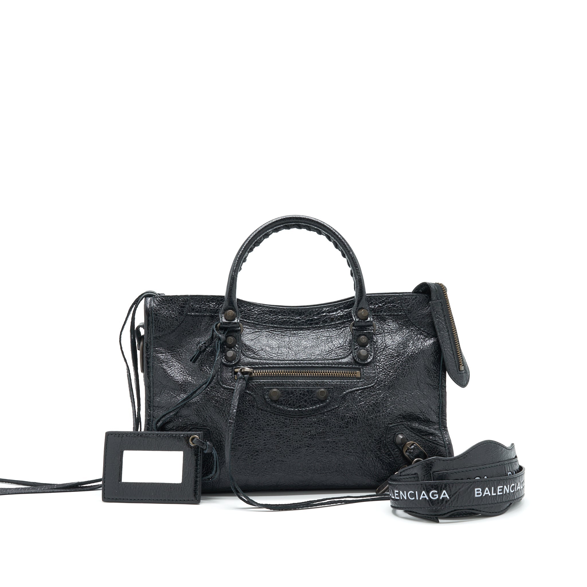 BALENCIAGA CLASSIC CITY S LEATHER TOTE BLACK