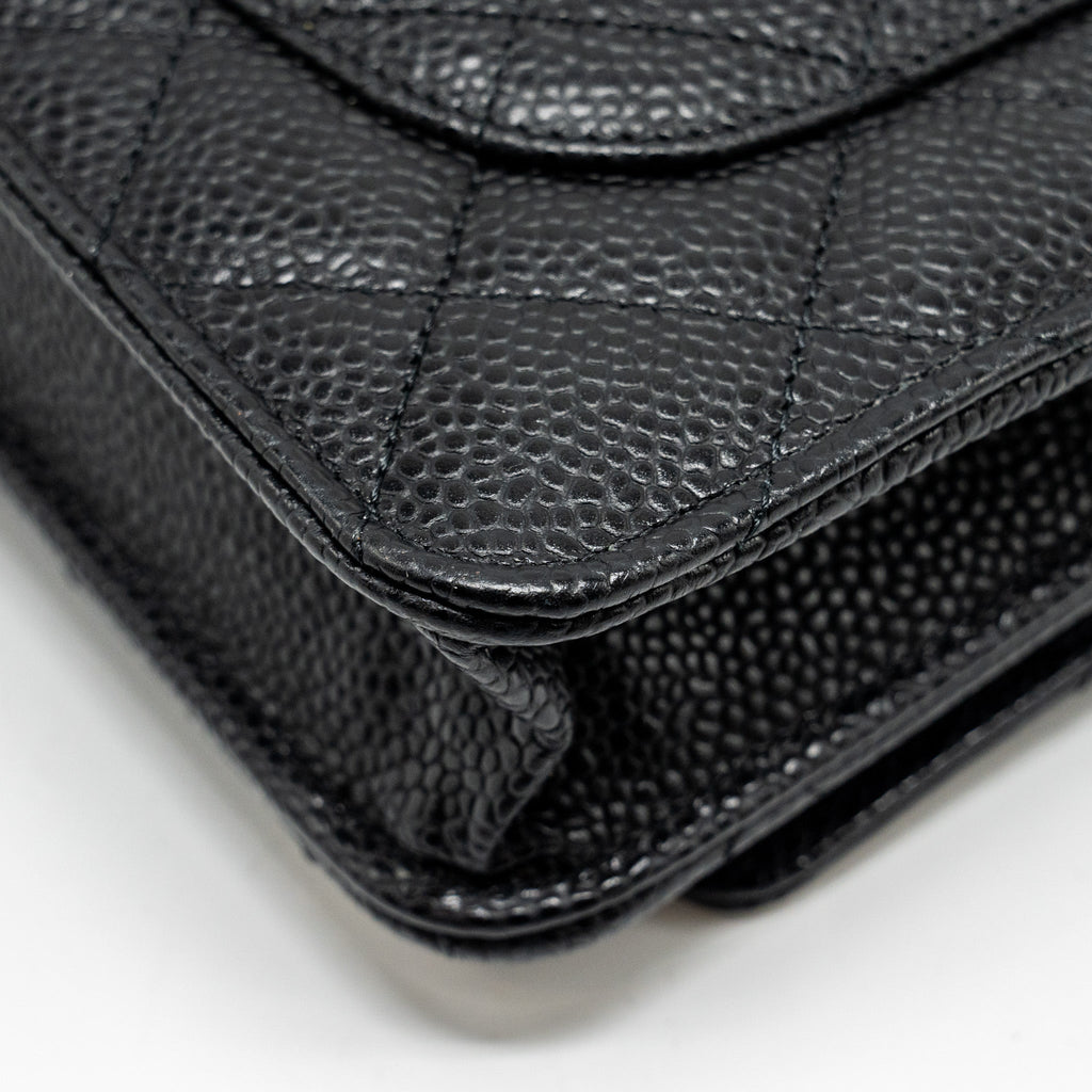 CHANEL CLASSIC WALLET ON CHAIN CAVIAR BLACK GHW