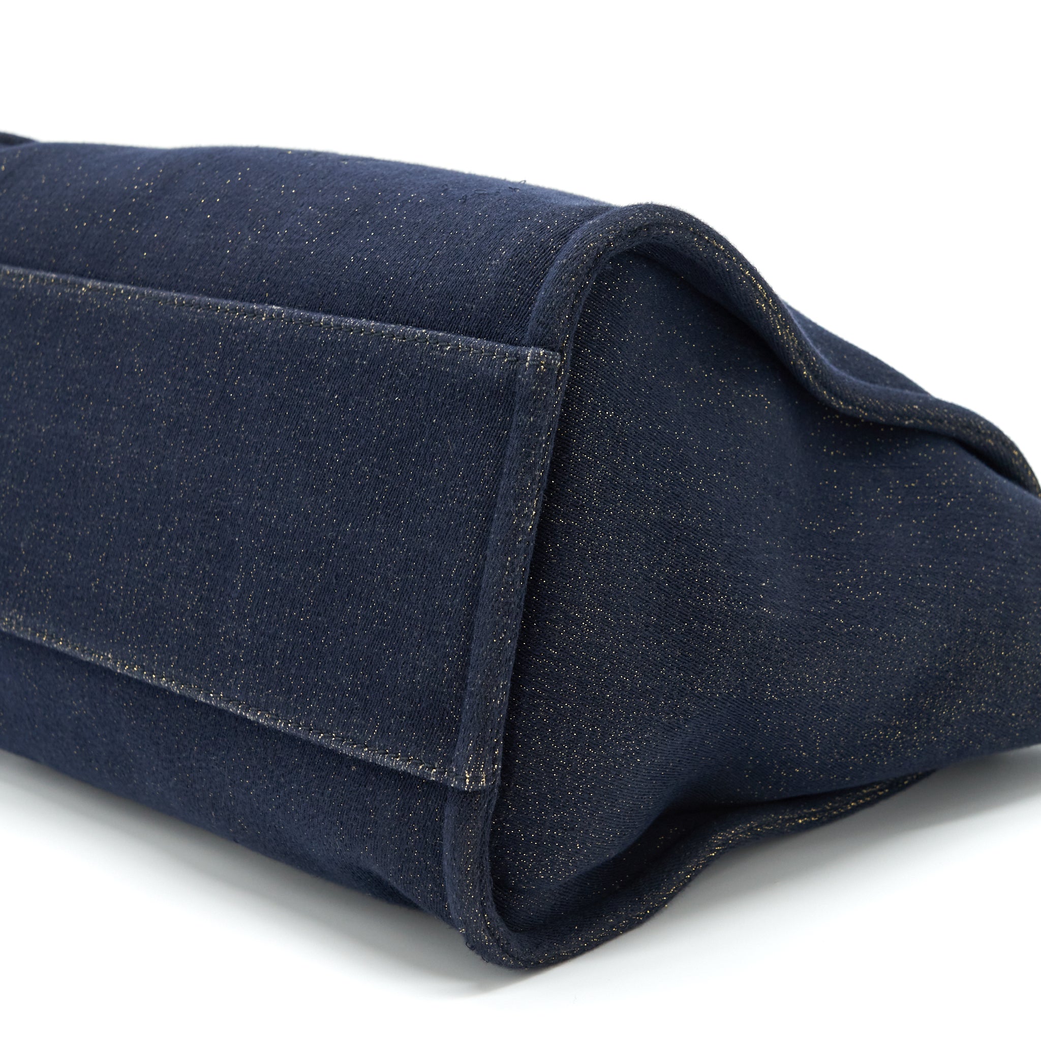 CHANEL DEAUVILLE TOTE BAG DENIM DARK BLUE/GOLD GHW