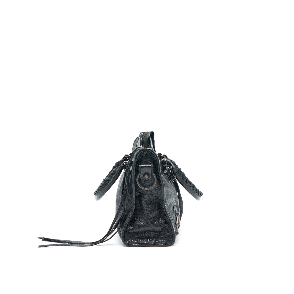 BALENCIAGA CLASSIC CITY S LEATHER TOTE BLACK