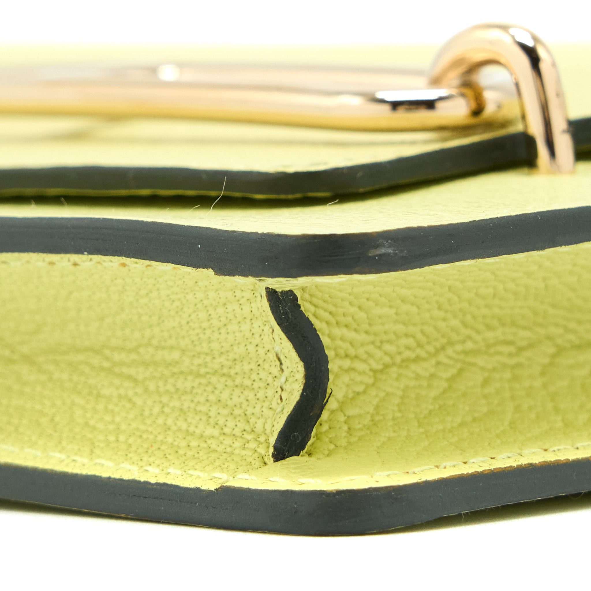 HERMES ROULIS SLIM MYSORE GOATSKIN R9 JAUNE BOURGEON LGHW