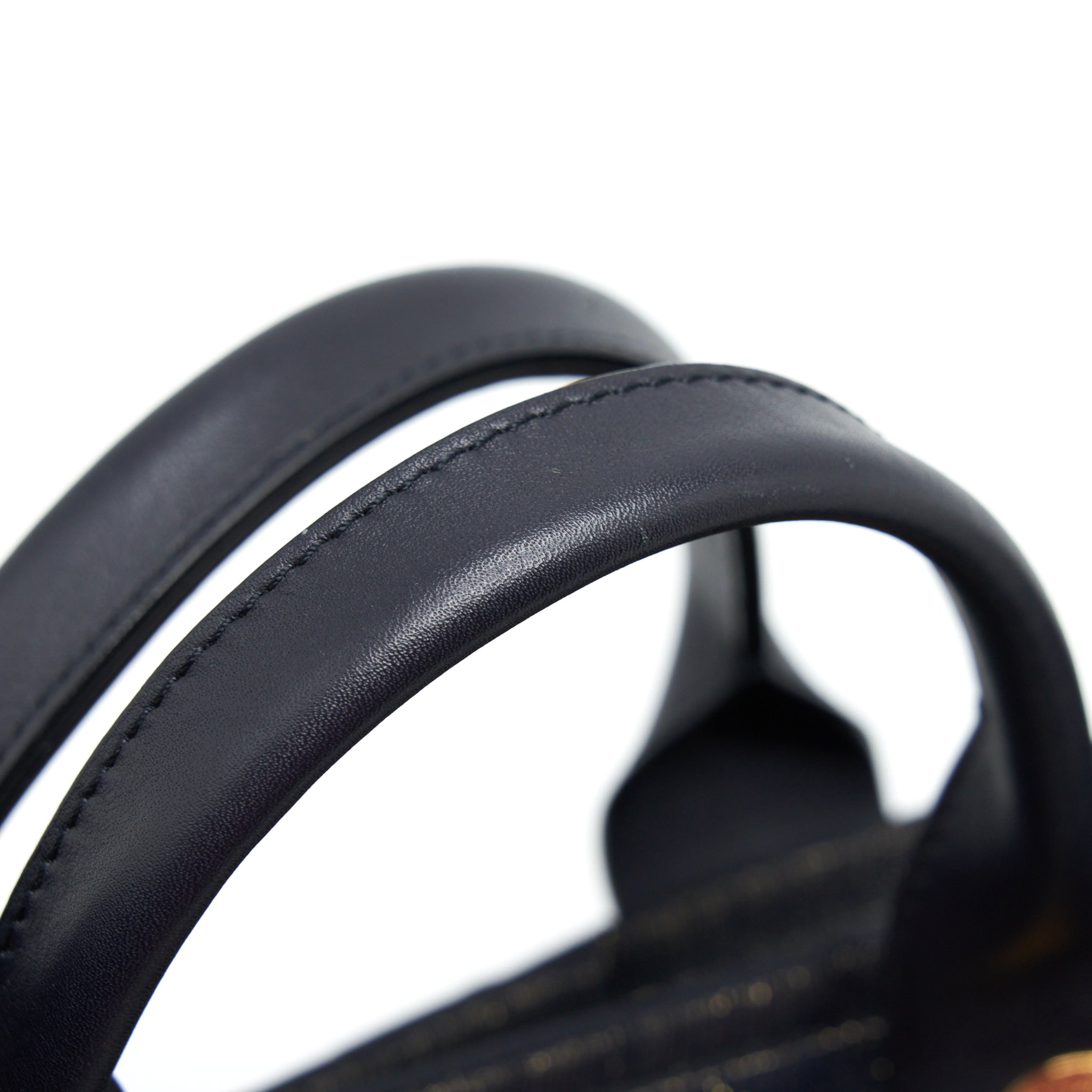 CHANEL DEAUVILLE TOTE BAG DENIM DARK BLUE/GOLD GHW