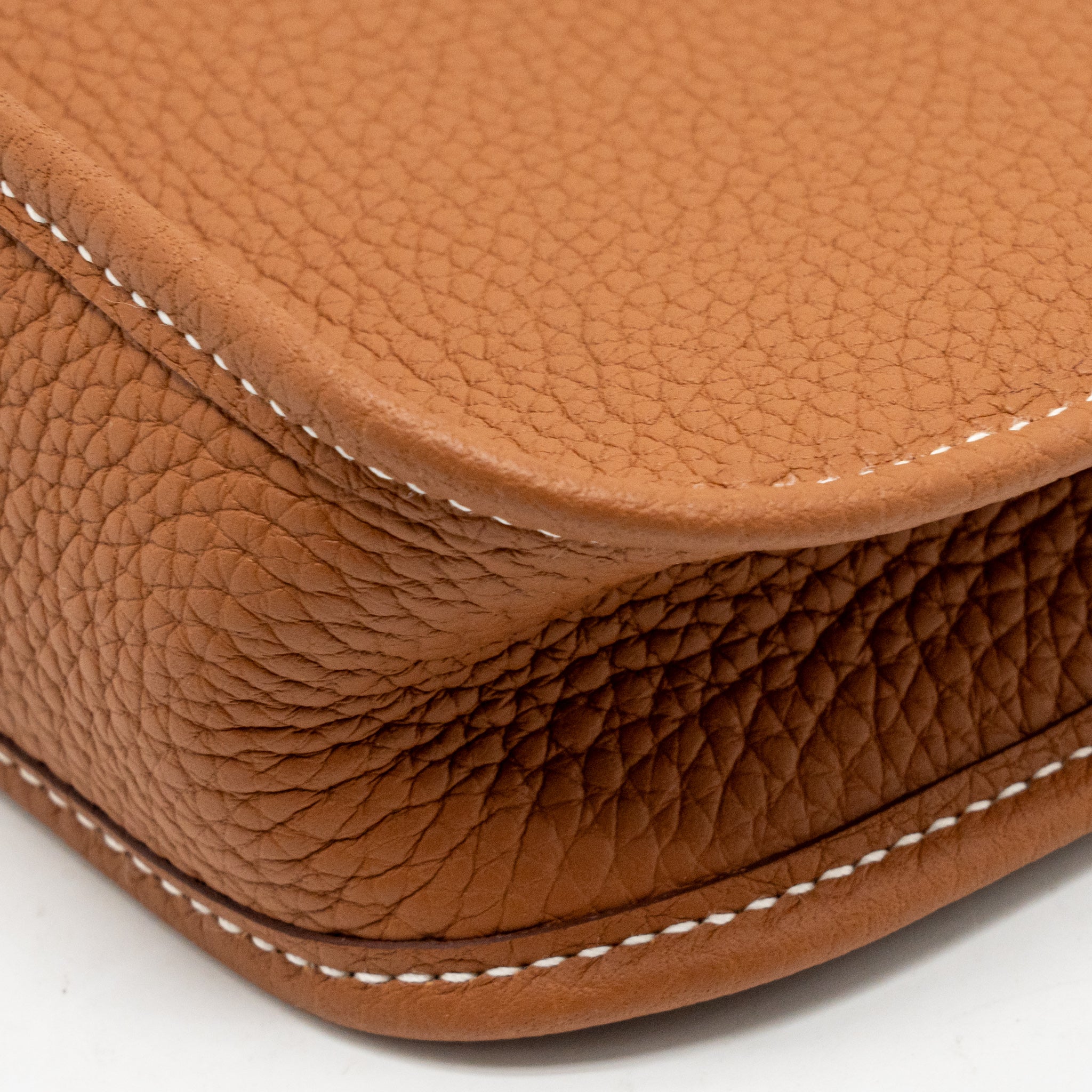 HERMES MINI EVELYNE CLEMENCE GOLD WITH GOLD-BLANC STRAP SHW