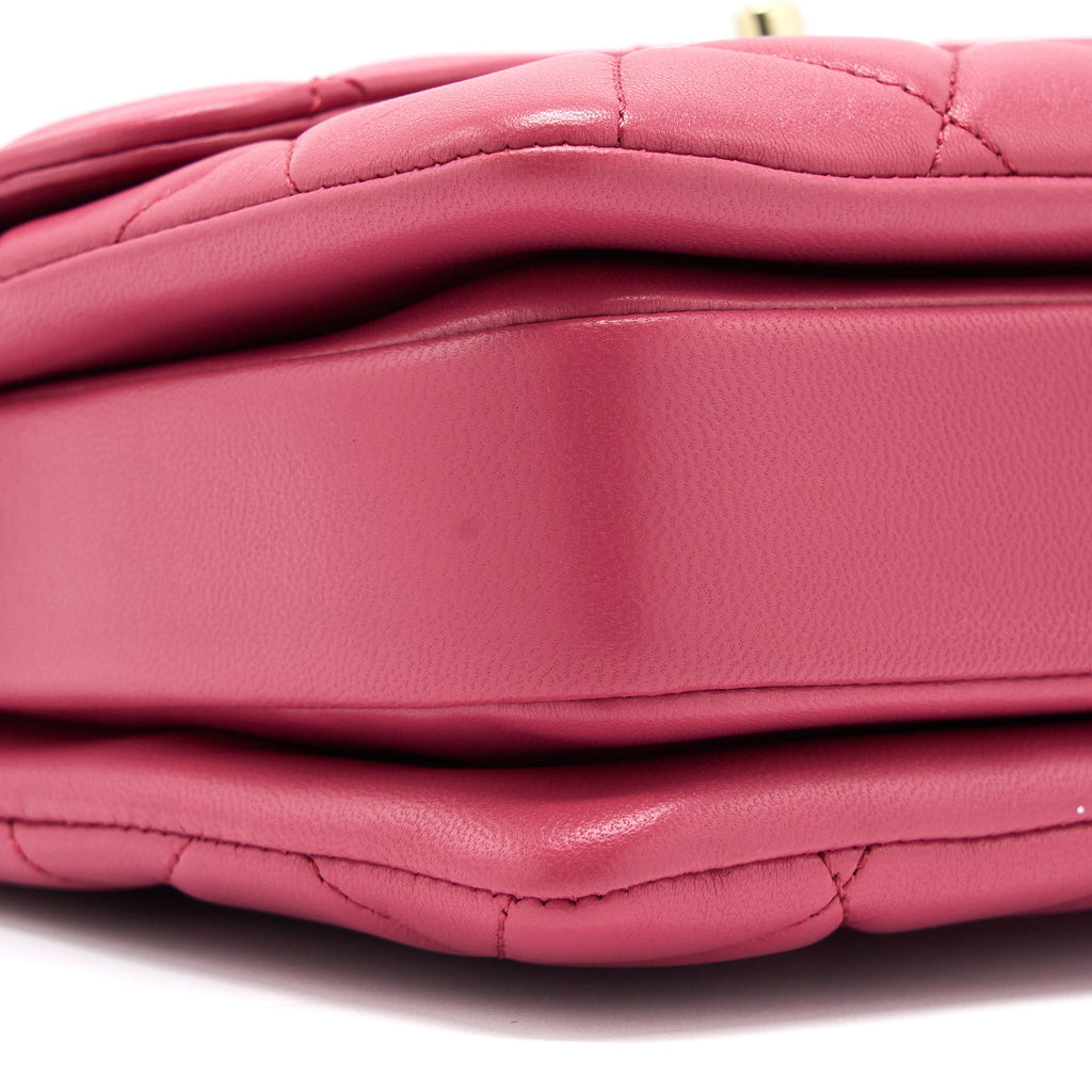 CHANEL TOP HANDLE TRENDY CC FLAP BAG LAMBSKIN PINK LGHW