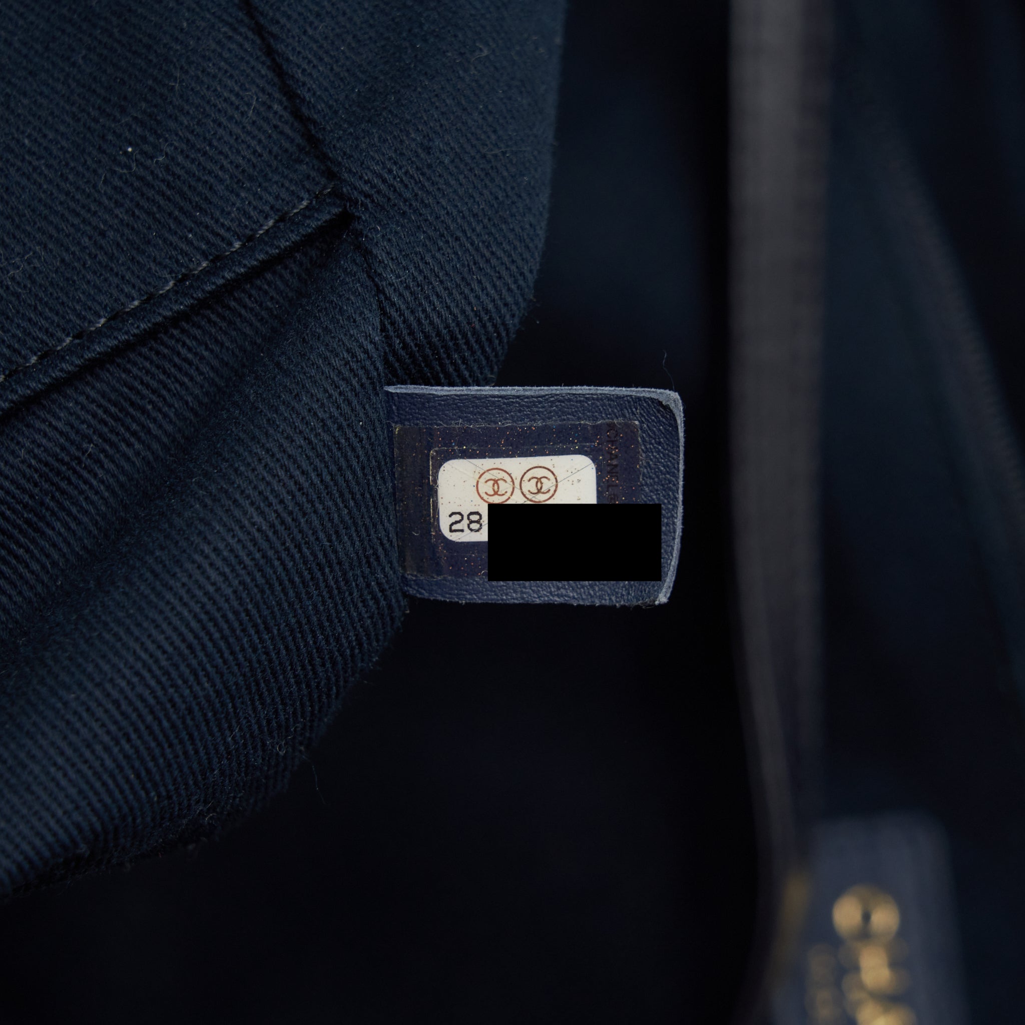 CHANEL DEAUVILLE TOTE BAG DENIM DARK BLUE/GOLD GHW