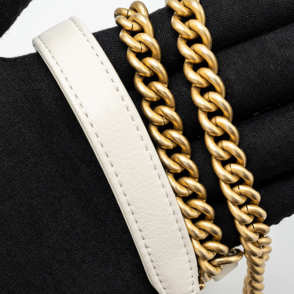 CHANEL QUILTED MINI FLAP BAG CALFSKIN WHITE GHW