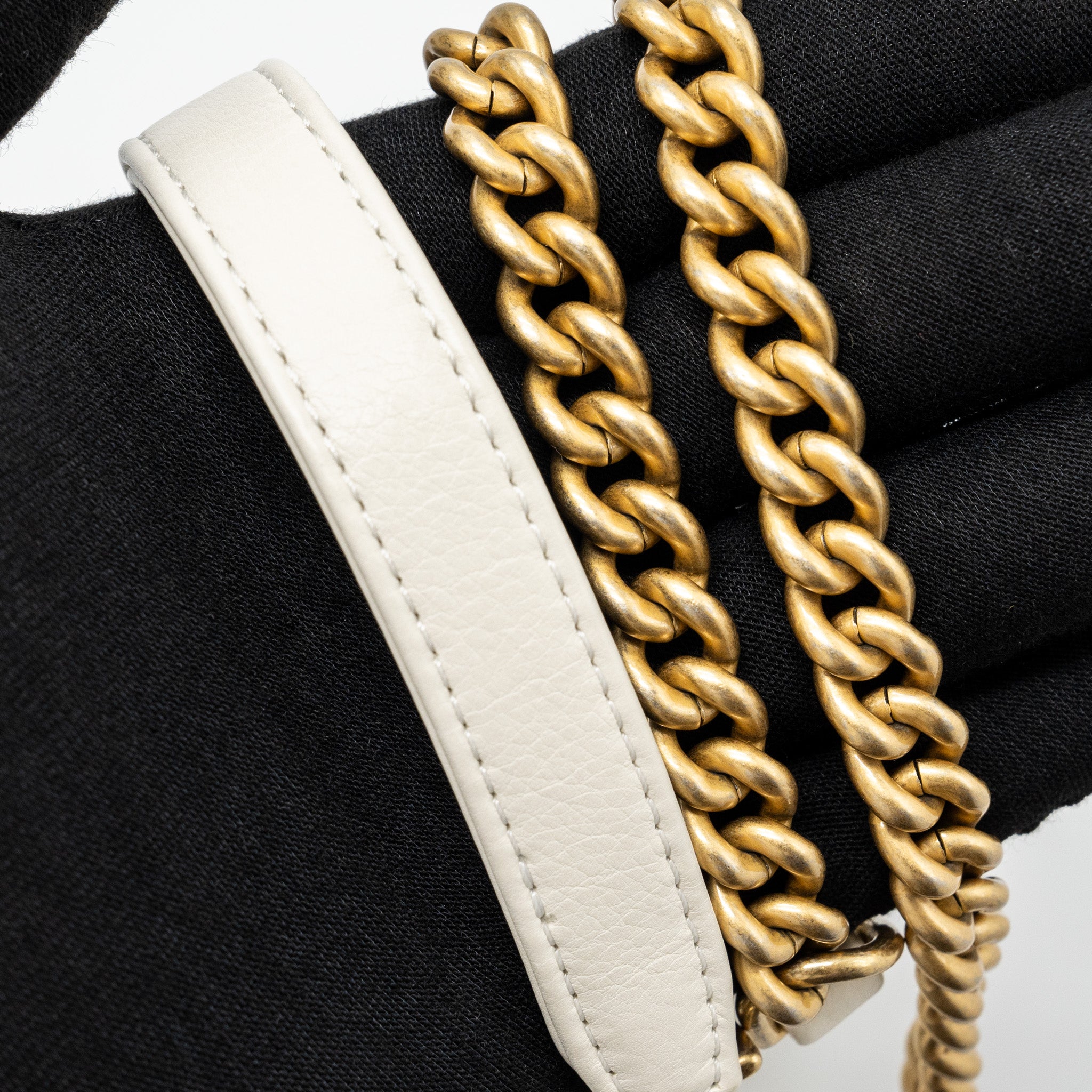 CHANEL QUILTED MINI FLAP BAG CALFSKIN WHITE GHW