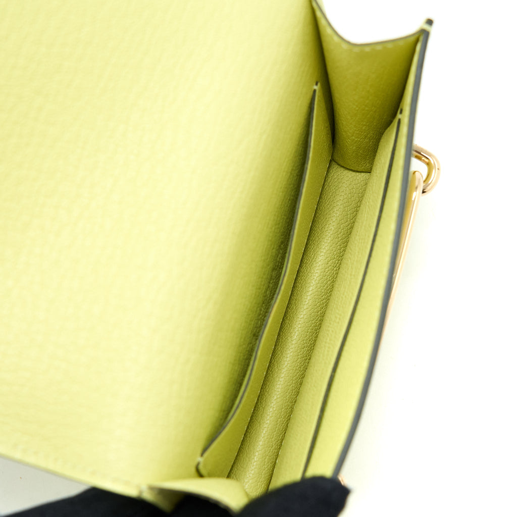 HERMES ROULIS SLIM MYSORE GOATSKIN R9 JAUNE BOURGEON LGHW