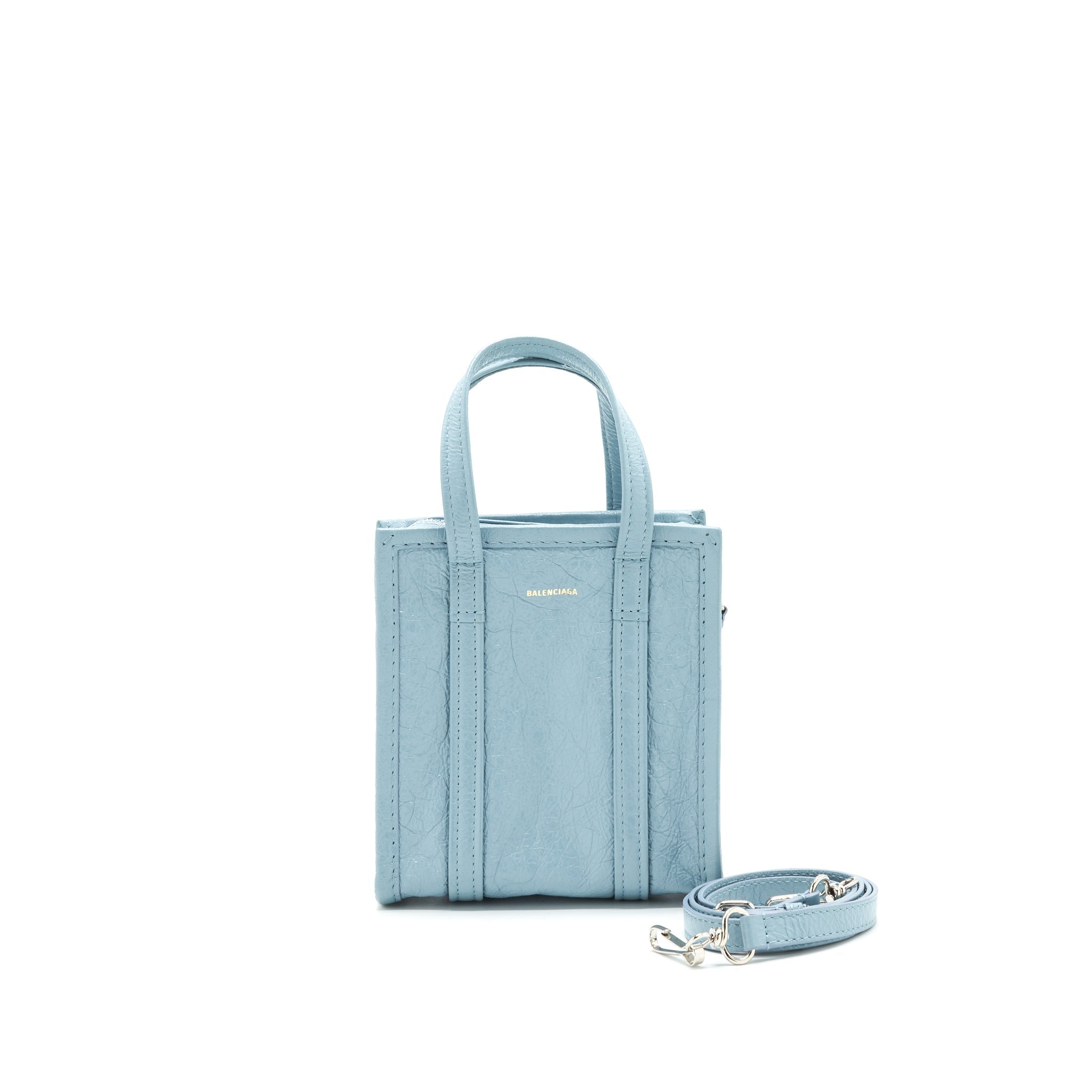 BALENCIAGA BAZAR SHOPPER XXS LIGHT BLUE