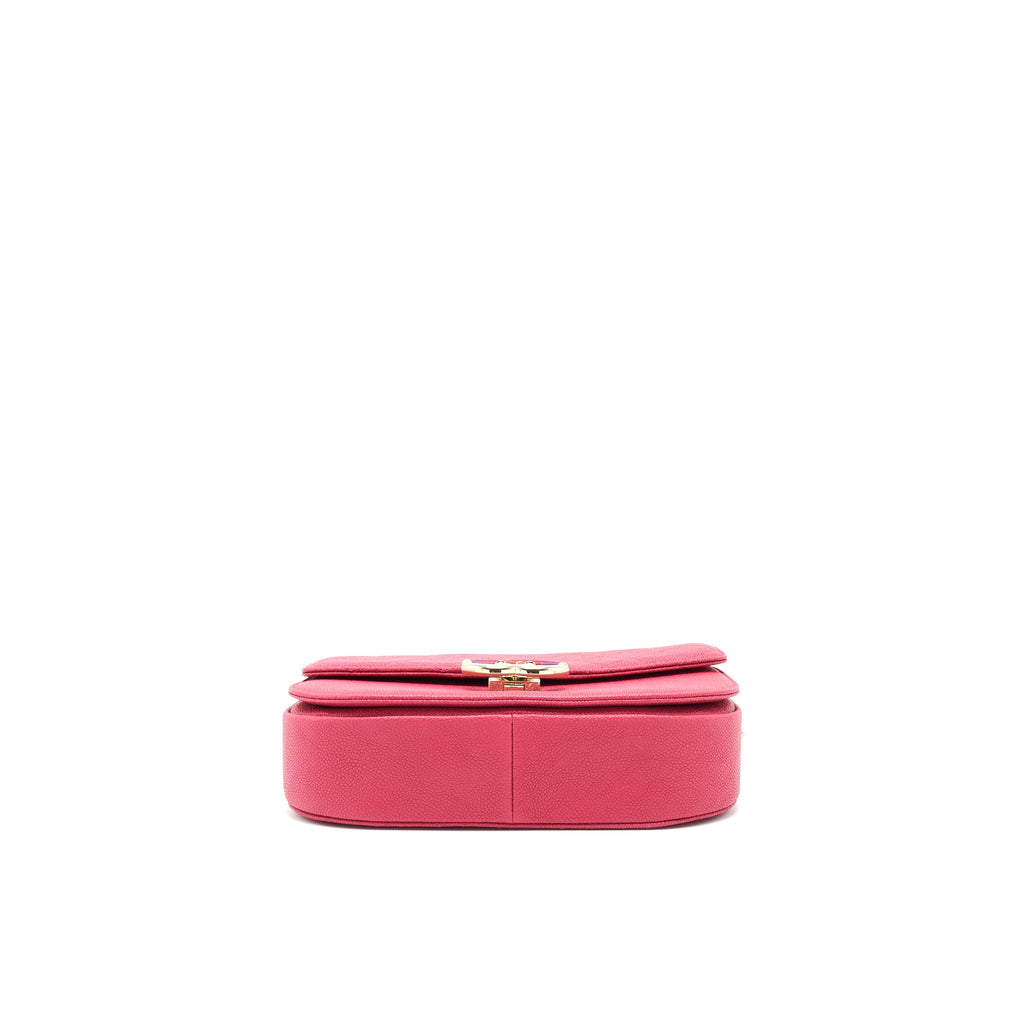 CHANEL MESSENGER CROSSBODY BAG CAVIAR RED GHW