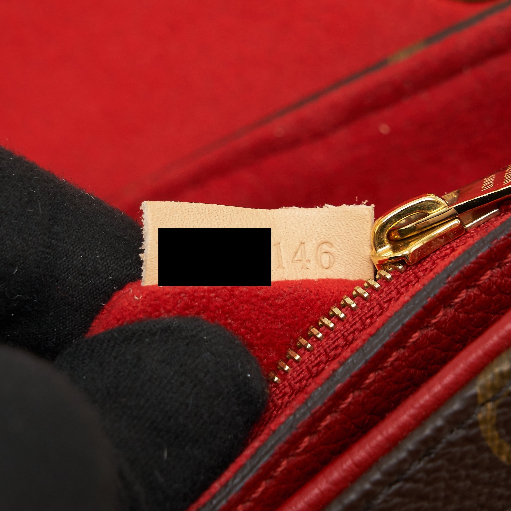 LOUIS VUITTON PALLAS CHAIN HANDBAG MONOGRAM CANVAS RED