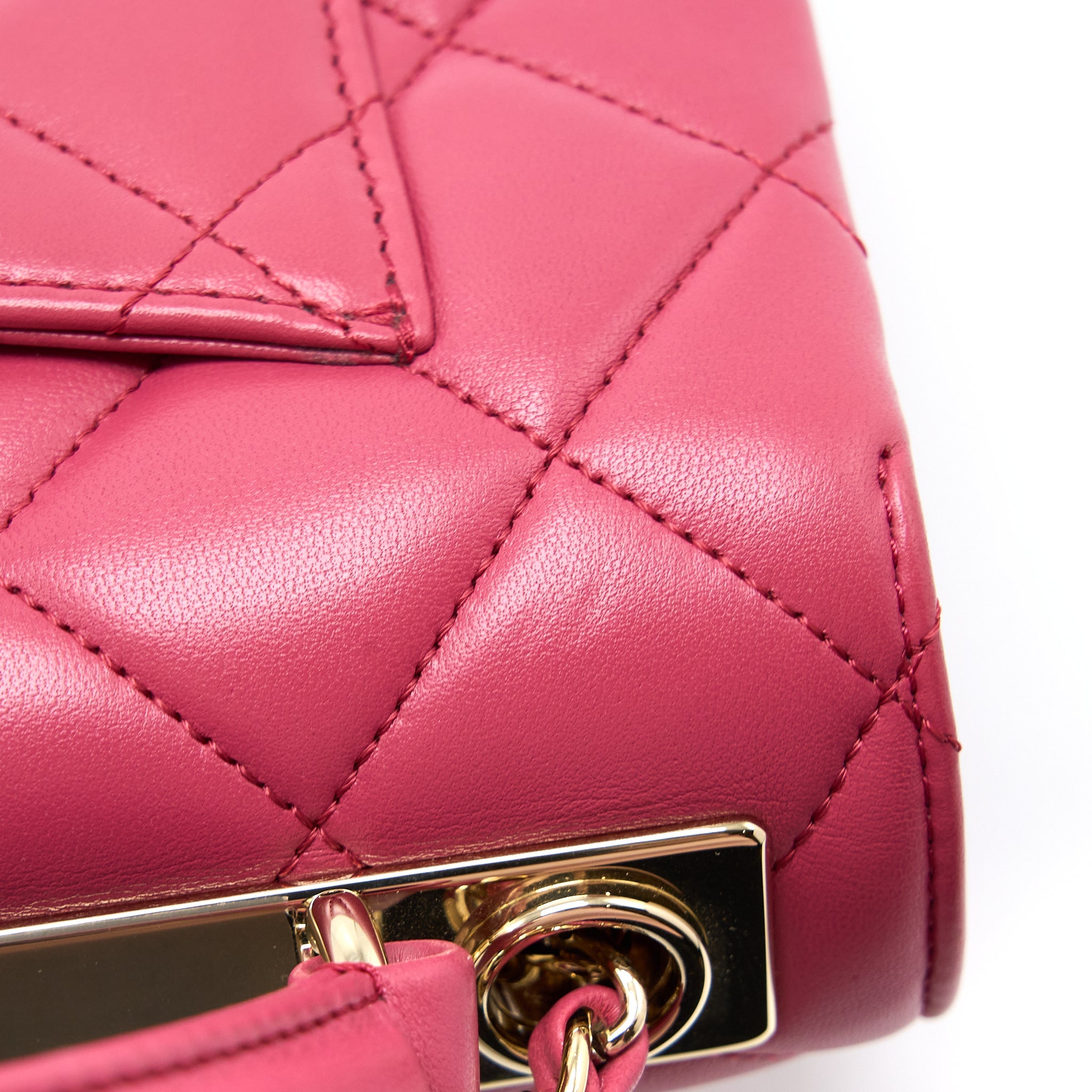 CHANEL TOP HANDLE TRENDY CC FLAP BAG LAMBSKIN PINK LGHW