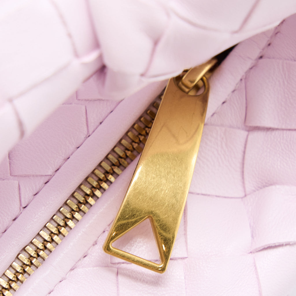 BOTTEGA VENETA MINI JODIE LAMBSKIN PALE PINK GHW