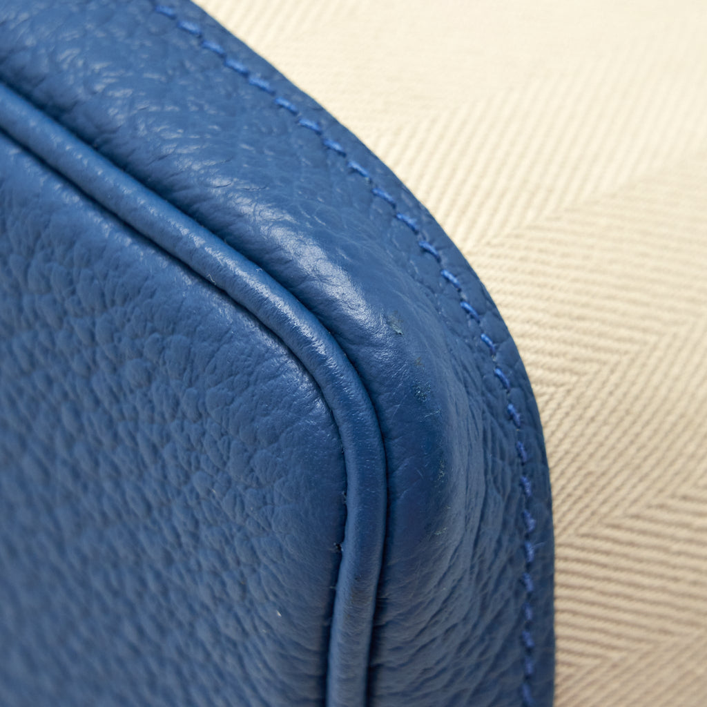 HERMES GARDEN PARTY 30 CANVAS BLUE/BEIGE SHW