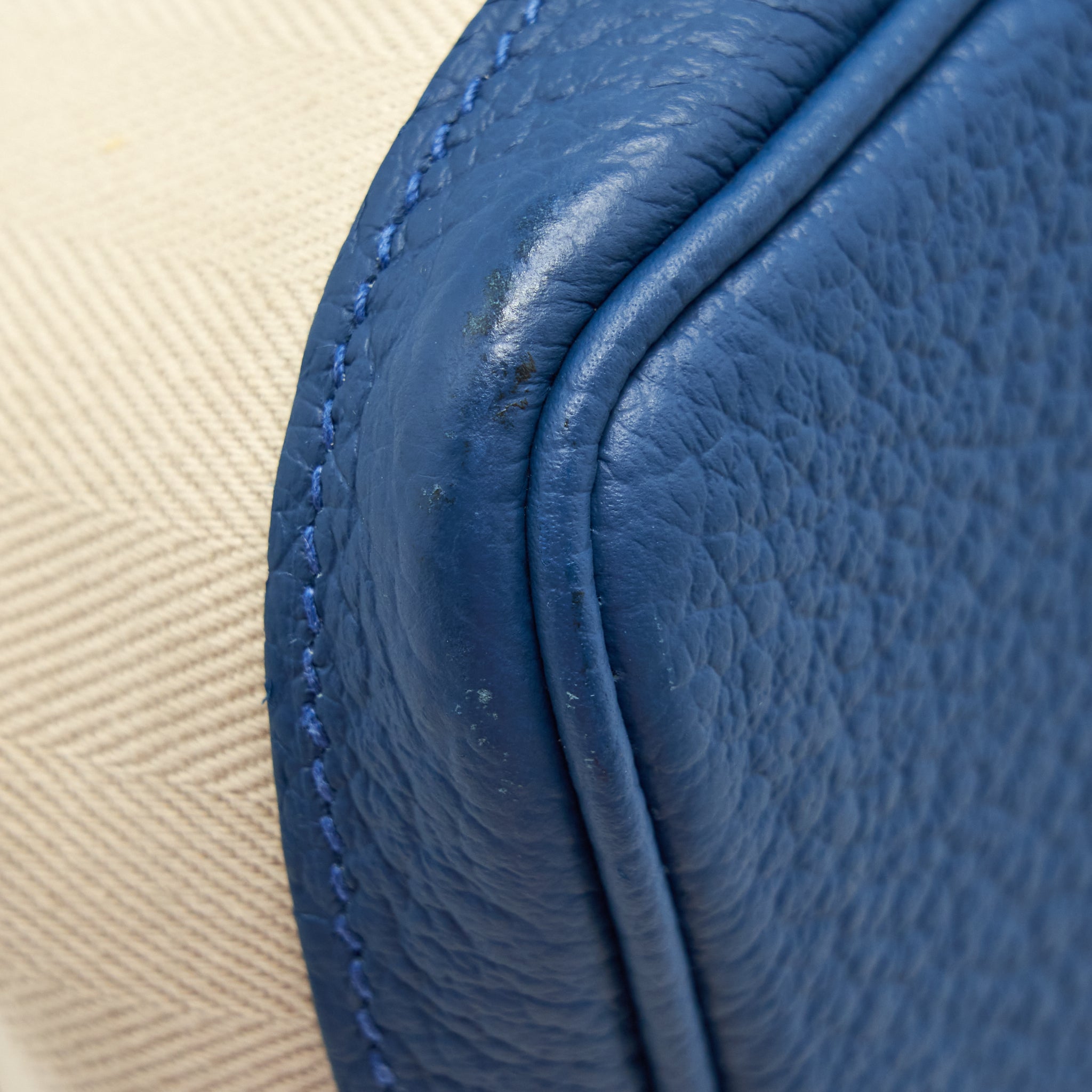 HERMES GARDEN PARTY 30 CANVAS BLUE/BEIGE SHW