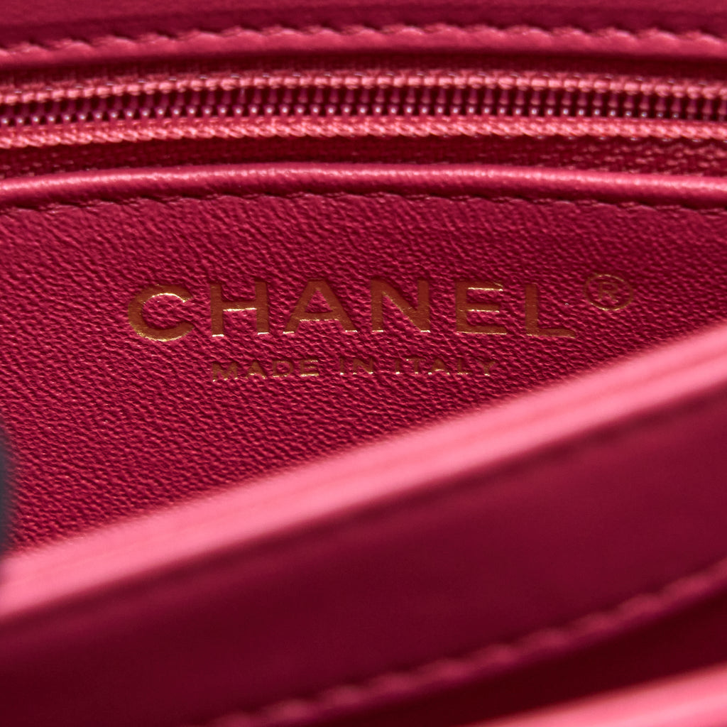 CHANEL TOP HANDLE TRENDY CC FLAP BAG LAMBSKIN PINK LGHW