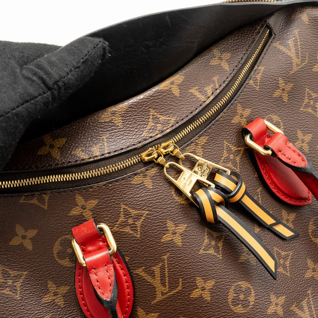 LOUIS VUITTON TUILERIES BAG MONOGRAM CANVAS BLACK/RED GHW