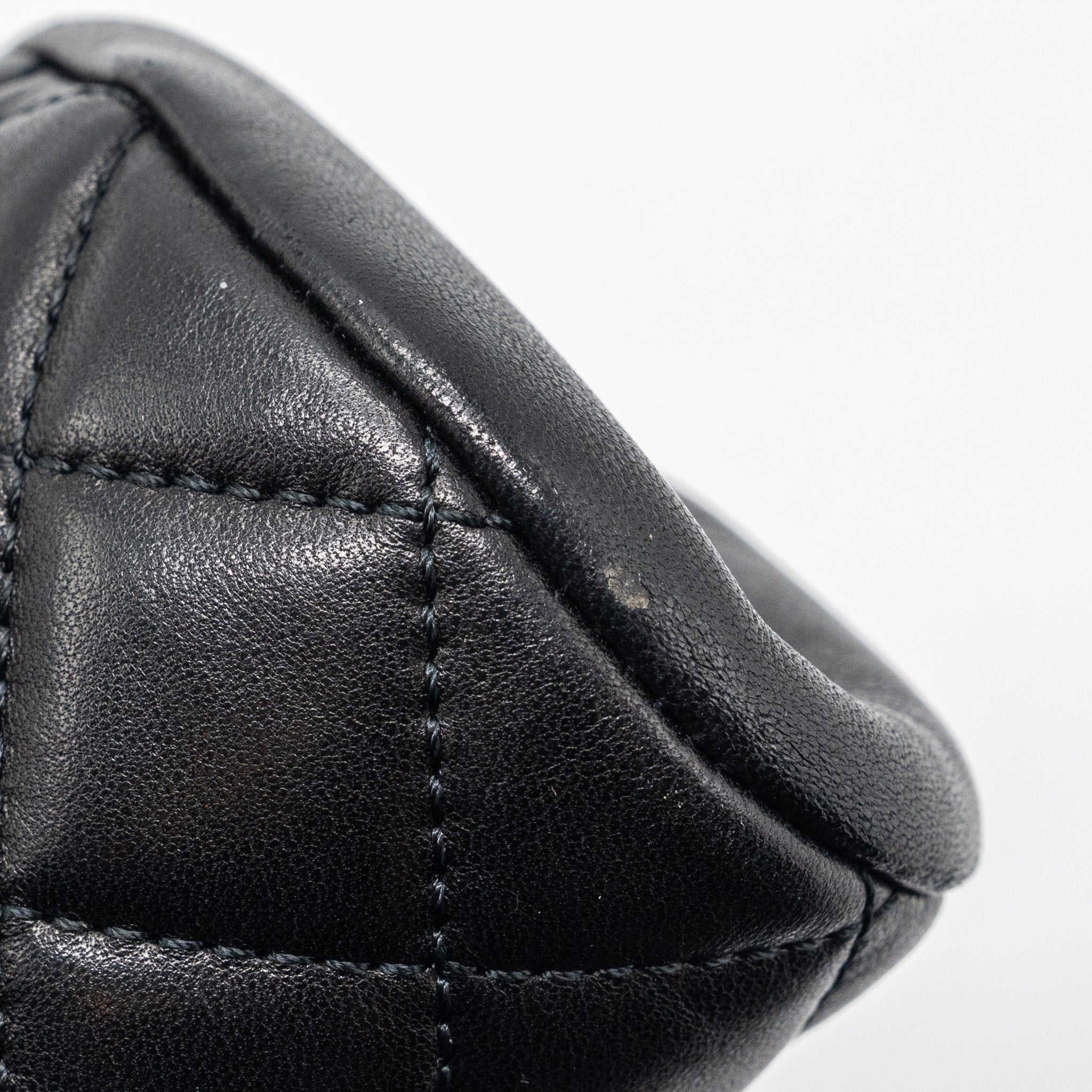 CHANEL TIMELESS KISS LOCK CLUTCH EVENING BAG LAMBSKIN BLACK SHW