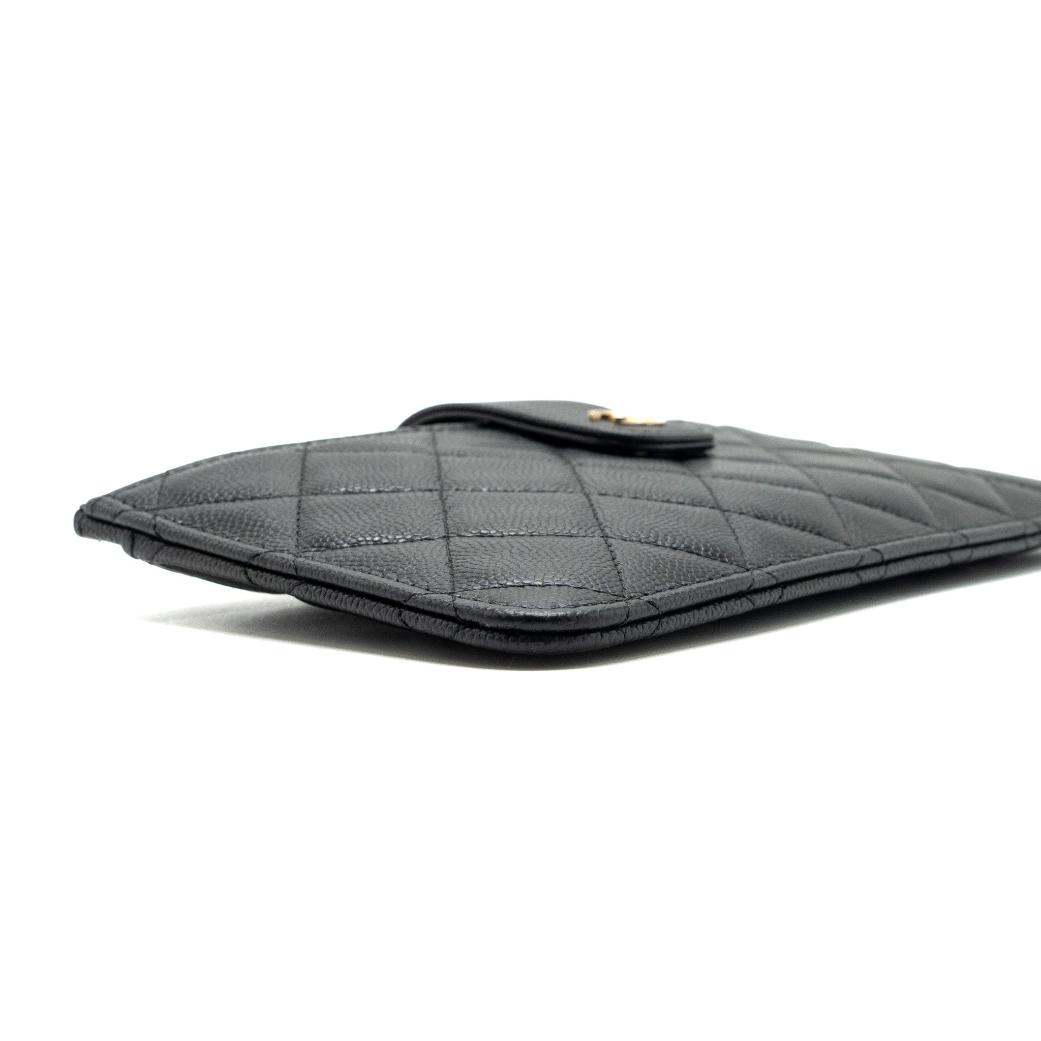 CHANEL CLUTCH WALLET CAVIAR BLACK LGHW