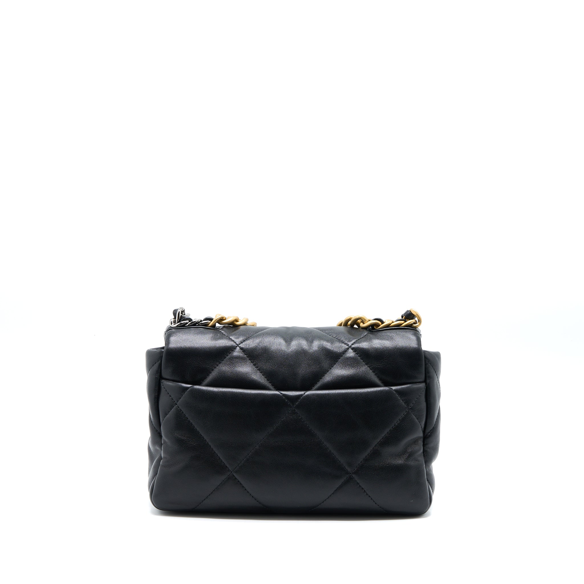 CHANEL SMALL 19 BAG LAMBSKIN BLACK MULTICOLOUR HARDWARE