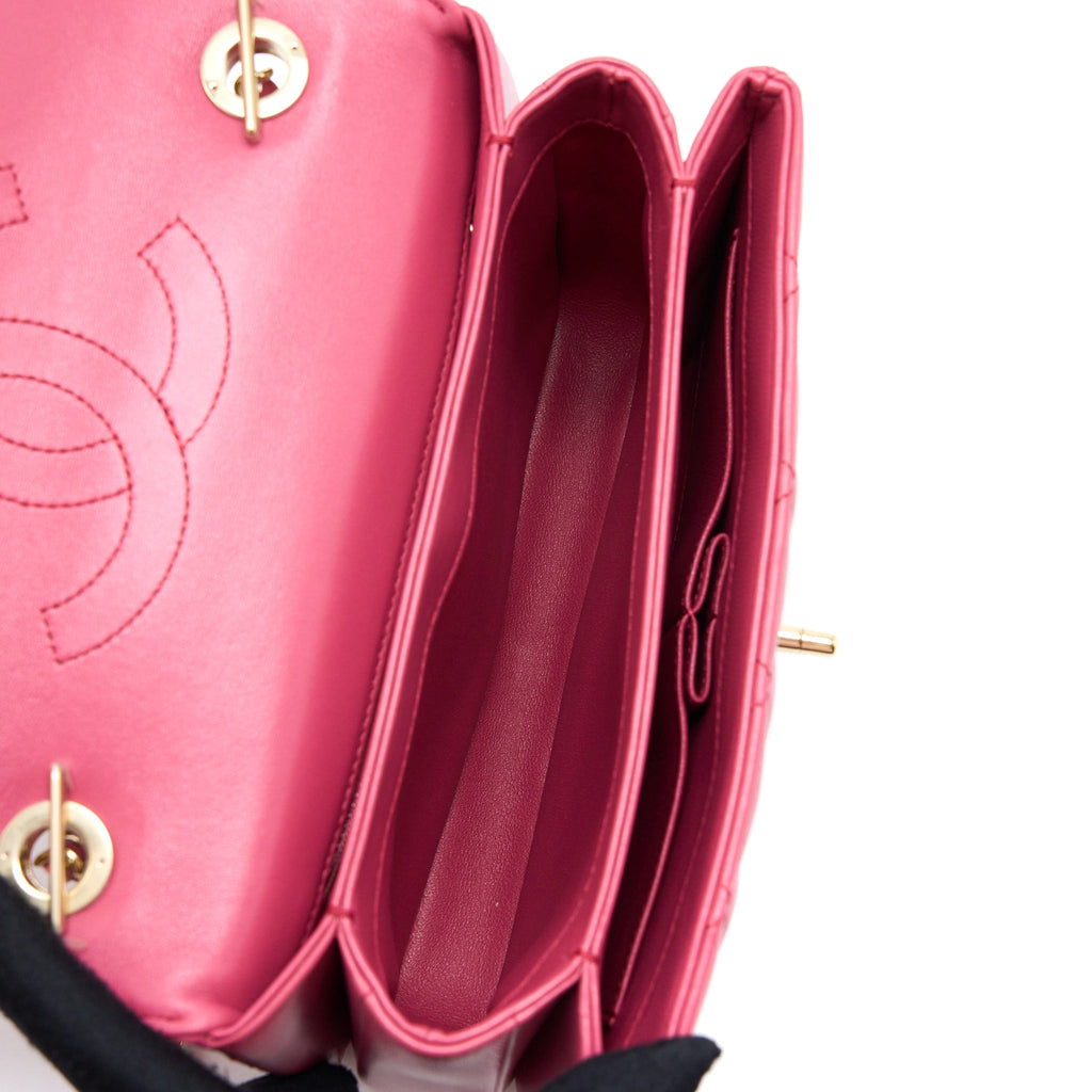 CHANEL TOP HANDLE TRENDY CC FLAP BAG LAMBSKIN PINK LGHW