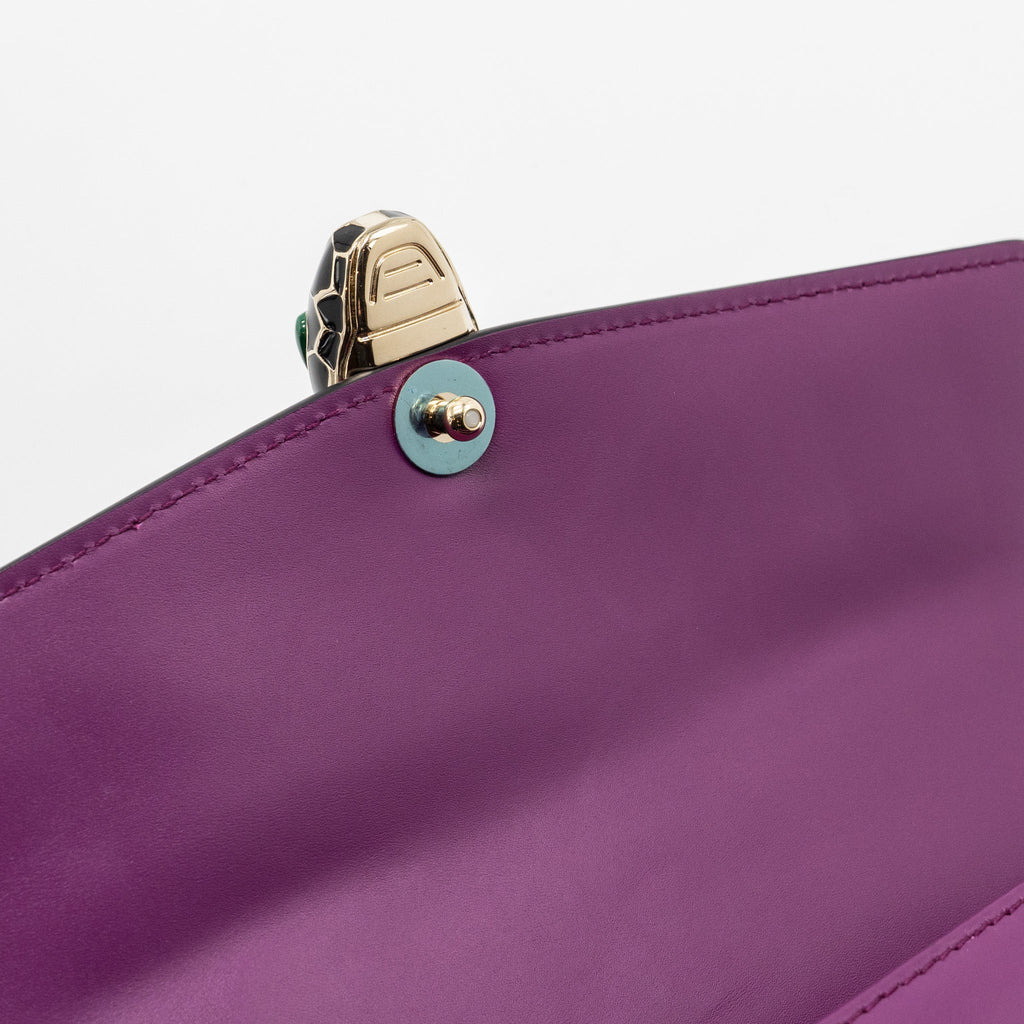 BVLGARI SERPENTI FOREVER  SHOULDER BAG CALFSKIN PURPLE LGHW