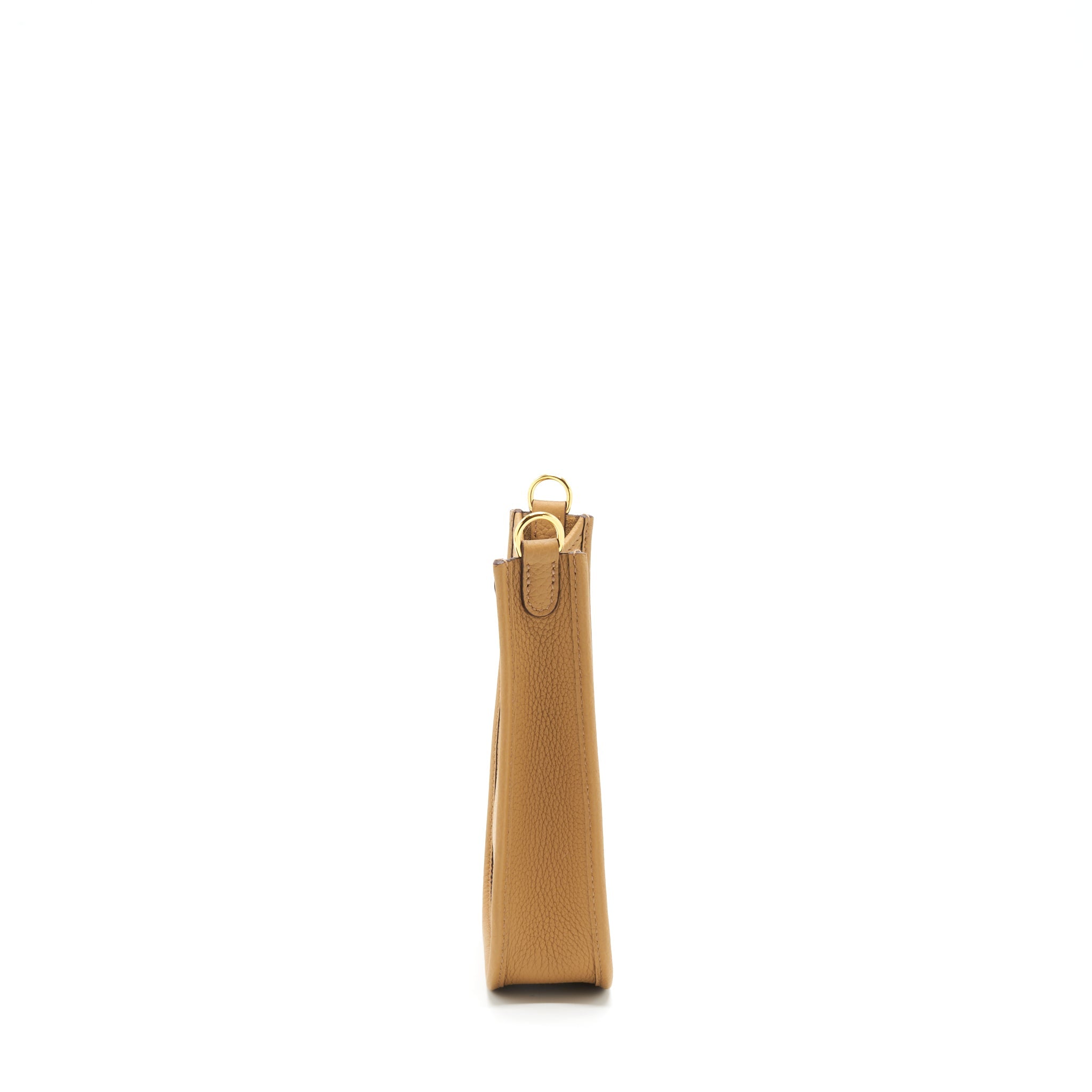 HERMES MINI EVELYNE CLEMENCE BISCUIT / CAMEL GHW