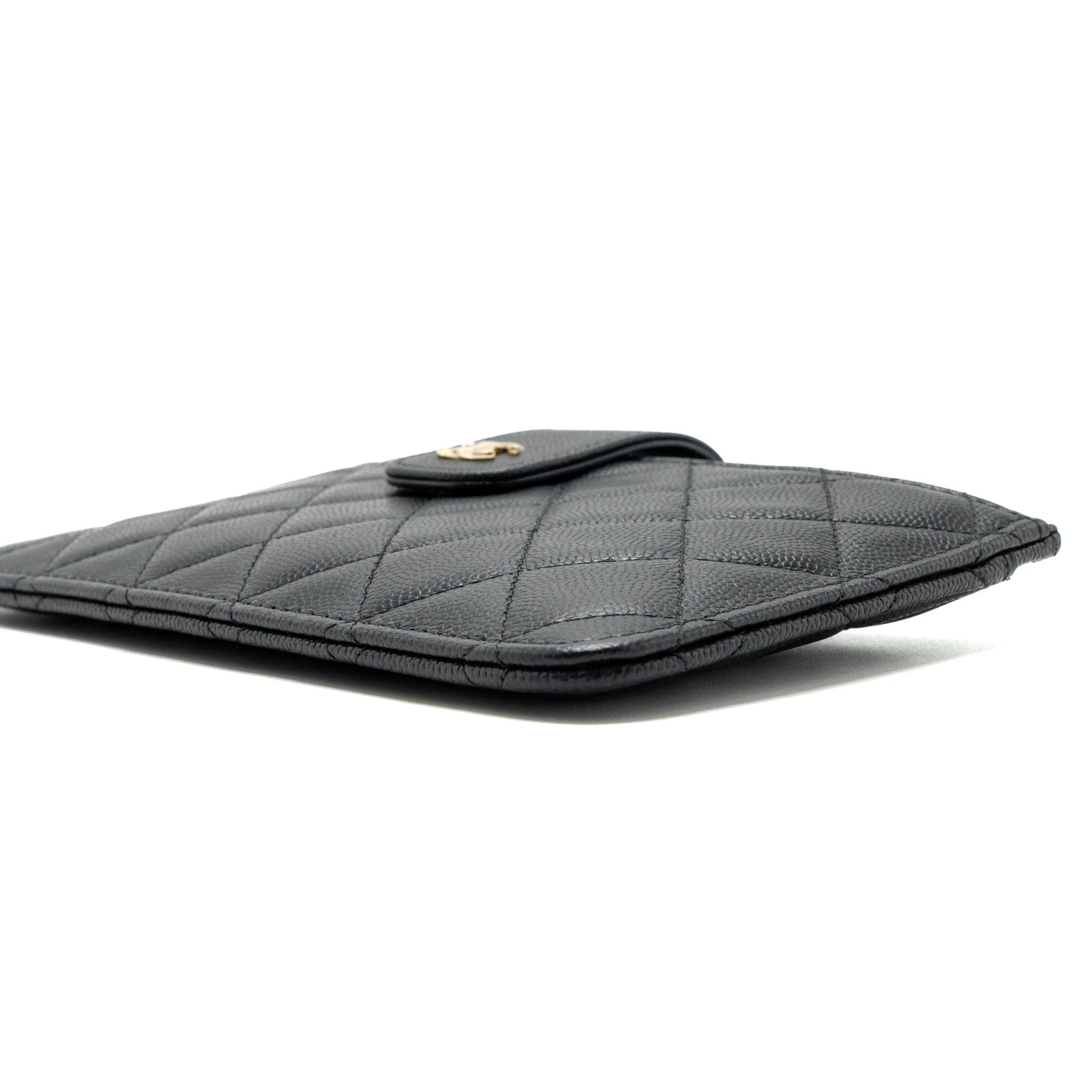 CHANEL CLUTCH WALLET CAVIAR BLACK LGHW