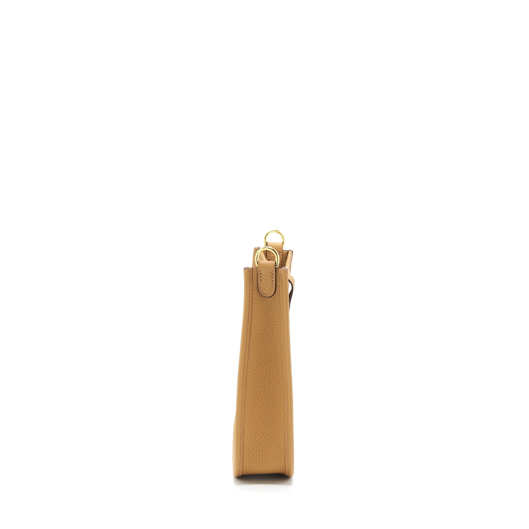 HERMES MINI EVELYNE CLEMENCE BISCUIT / CAMEL GHW