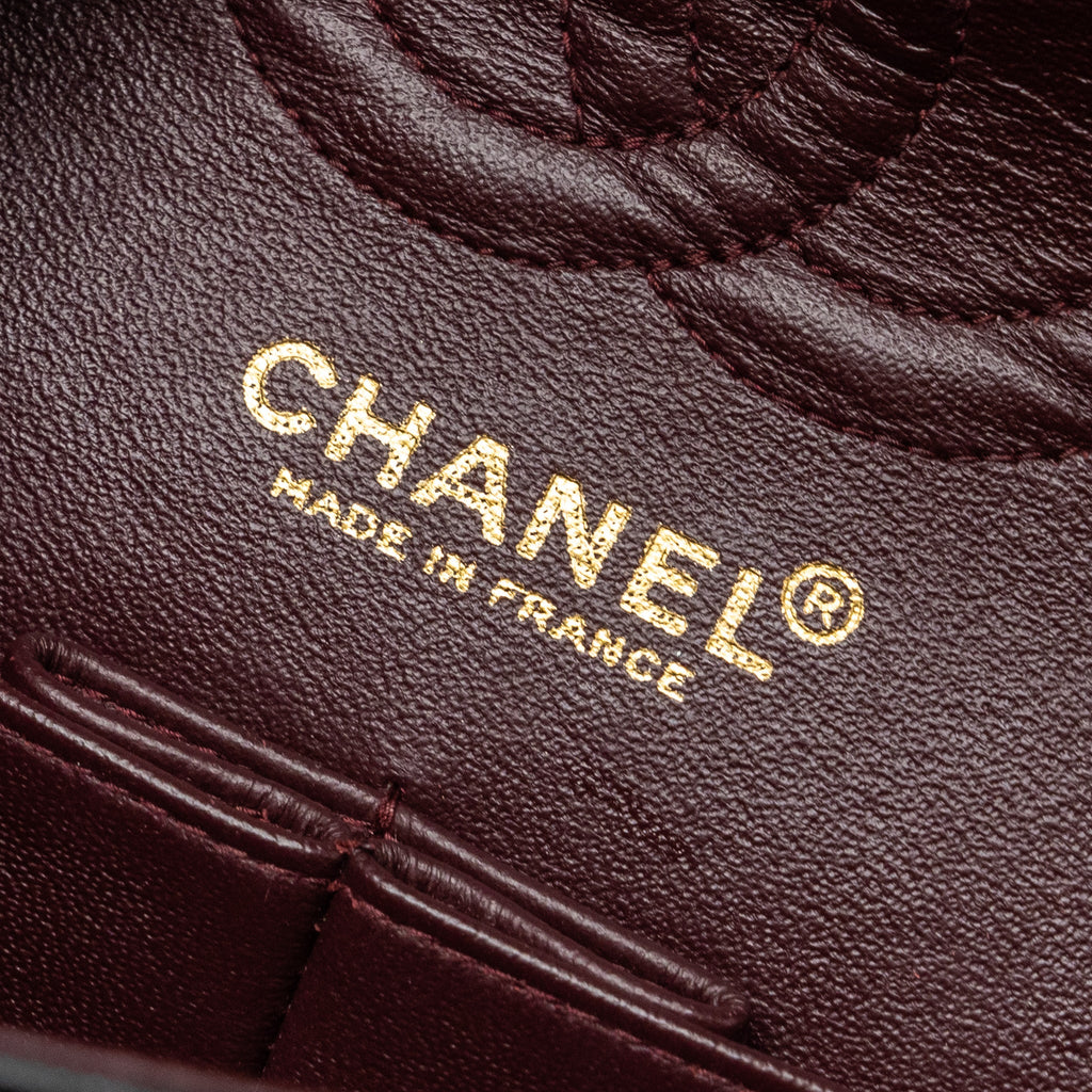 CHANEL VINTAGE SMALL CLASSIC DOUBLE FLAP BAG LAMBSKIN BLACK GHW