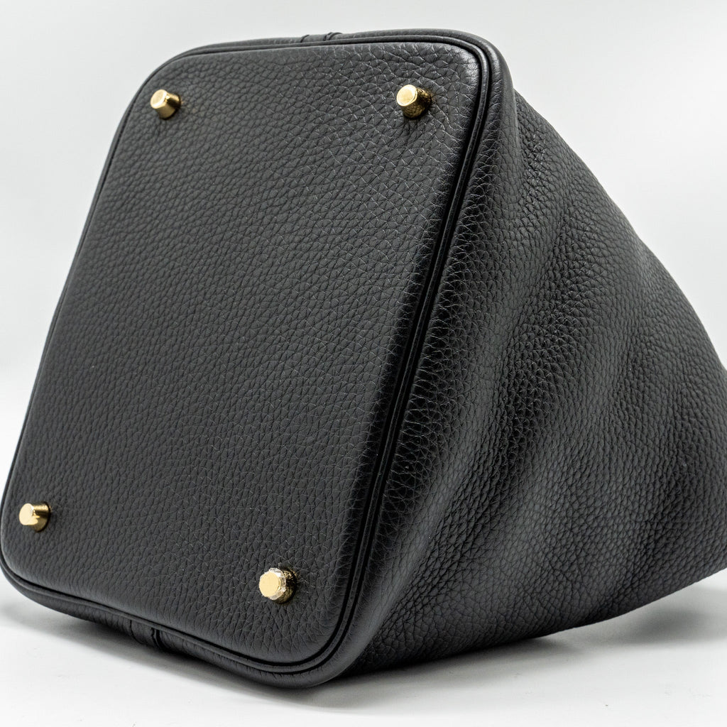 HERMES PICOTIN 22 LOCK BAG CLEMENCE BLACK GHW