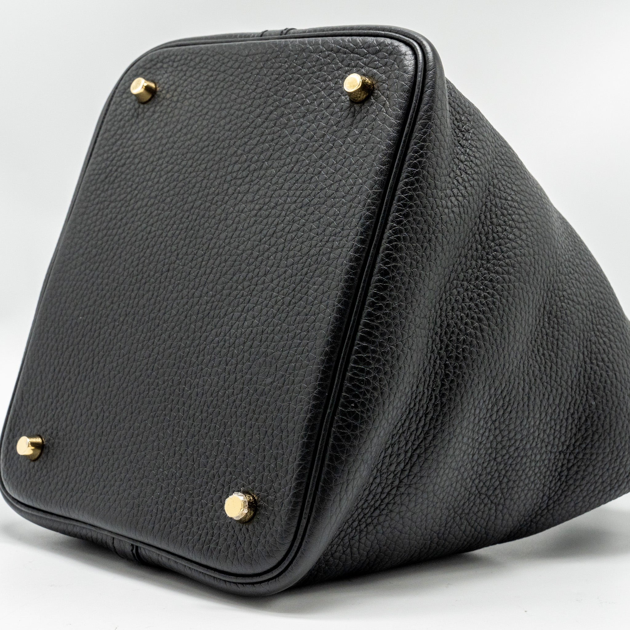 HERMES PICOTIN 22 LOCK BAG CLEMENCE BLACK GHW