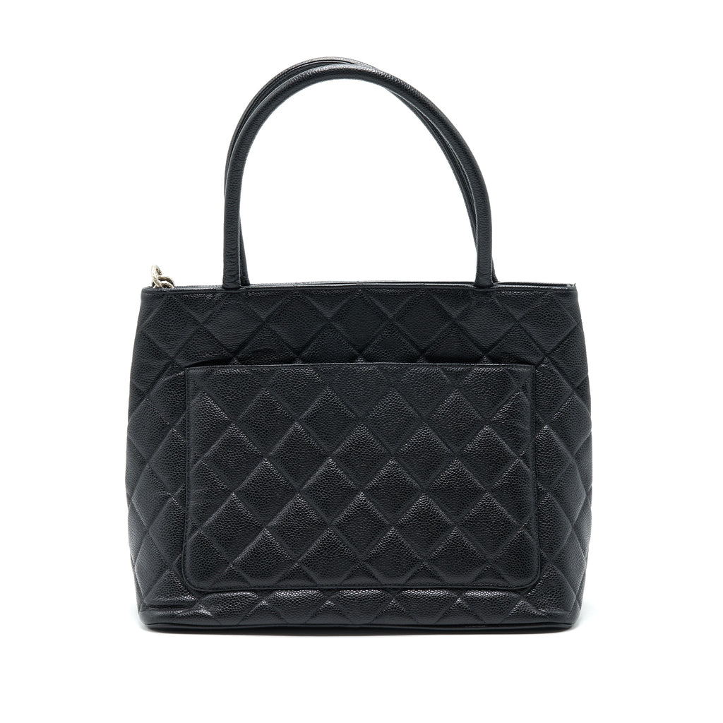 CHANEL VINTAG MEDALLION TOTE BAG CAVIAR BLACK SHW