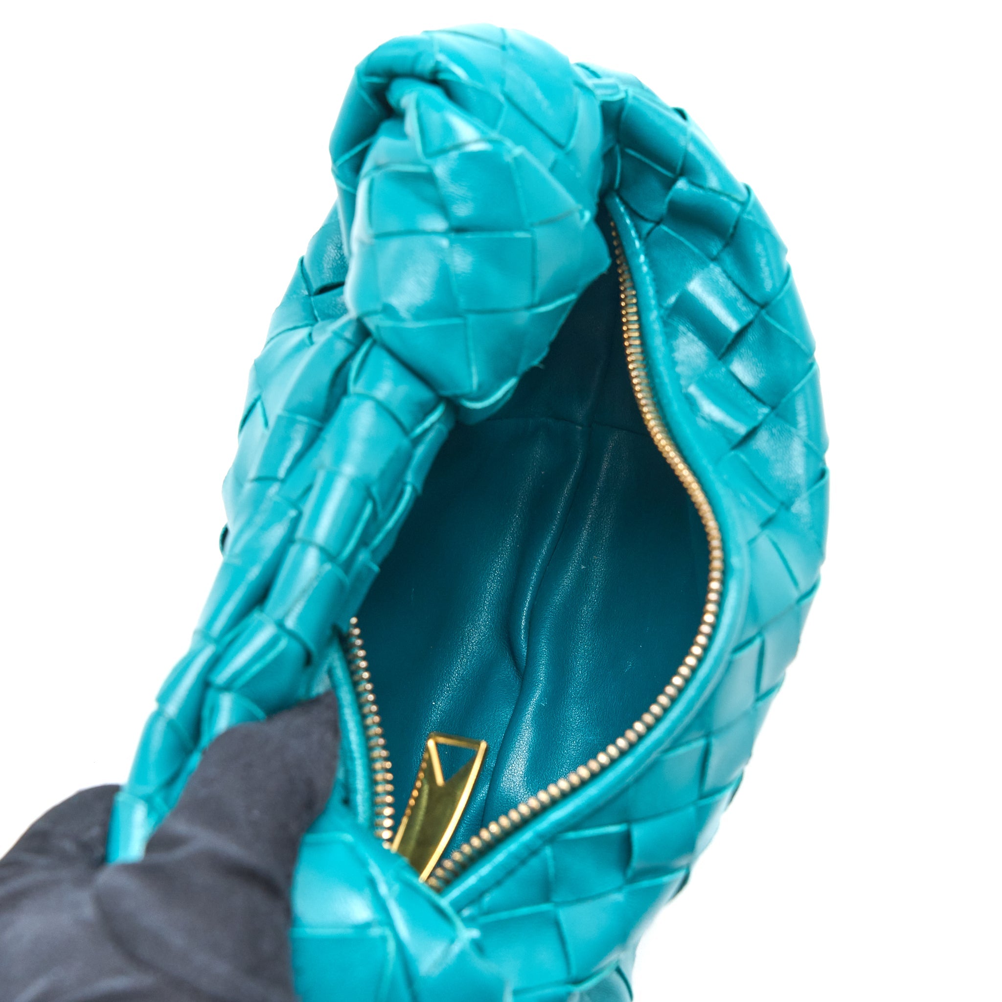 BOTTEGA VENETA MINI JODIE LAMBSKIN MALLARD GHW