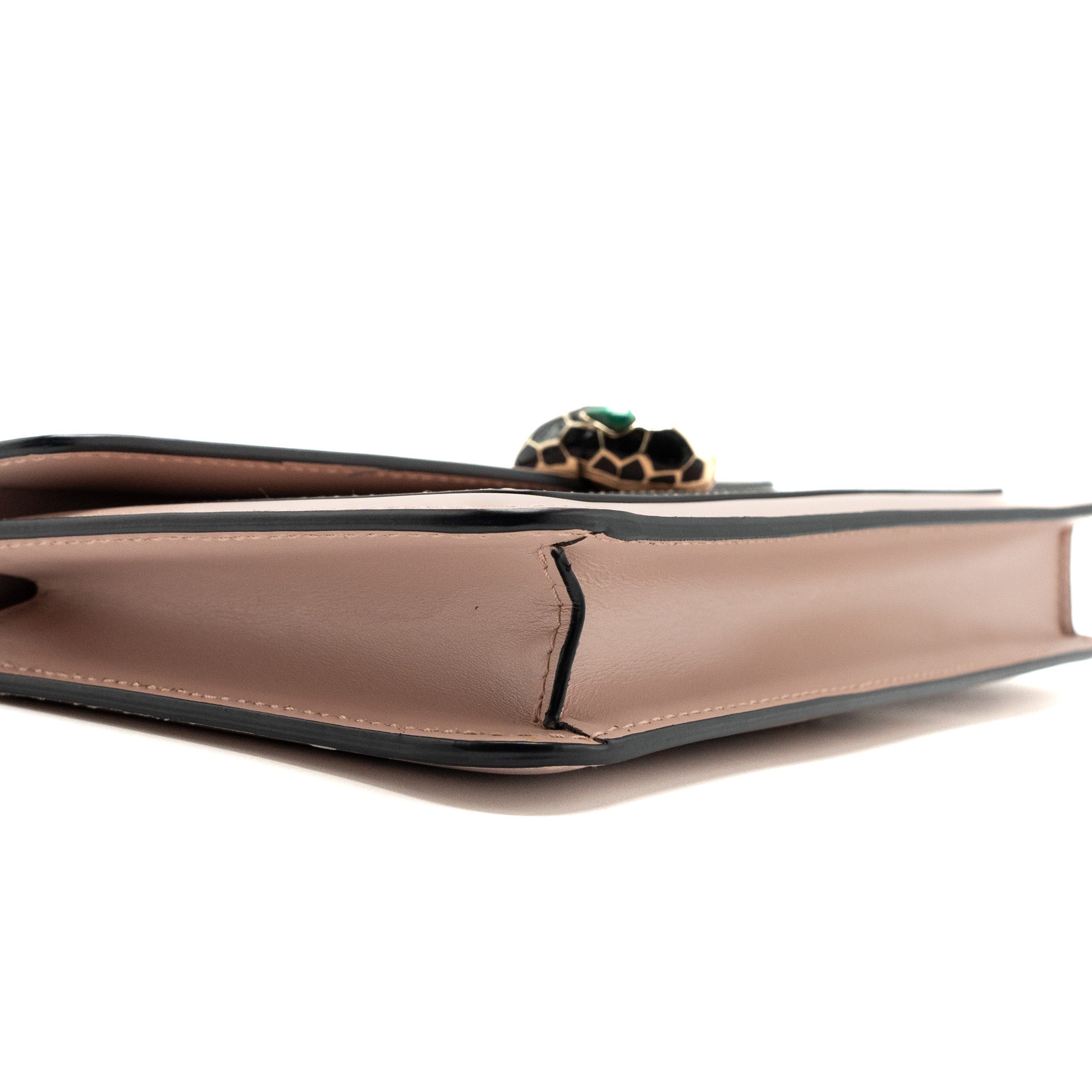 BVLGARI SERPENTI FOREVER CLUTCH WITH CHAIN CALFSKIN PINK LGHW