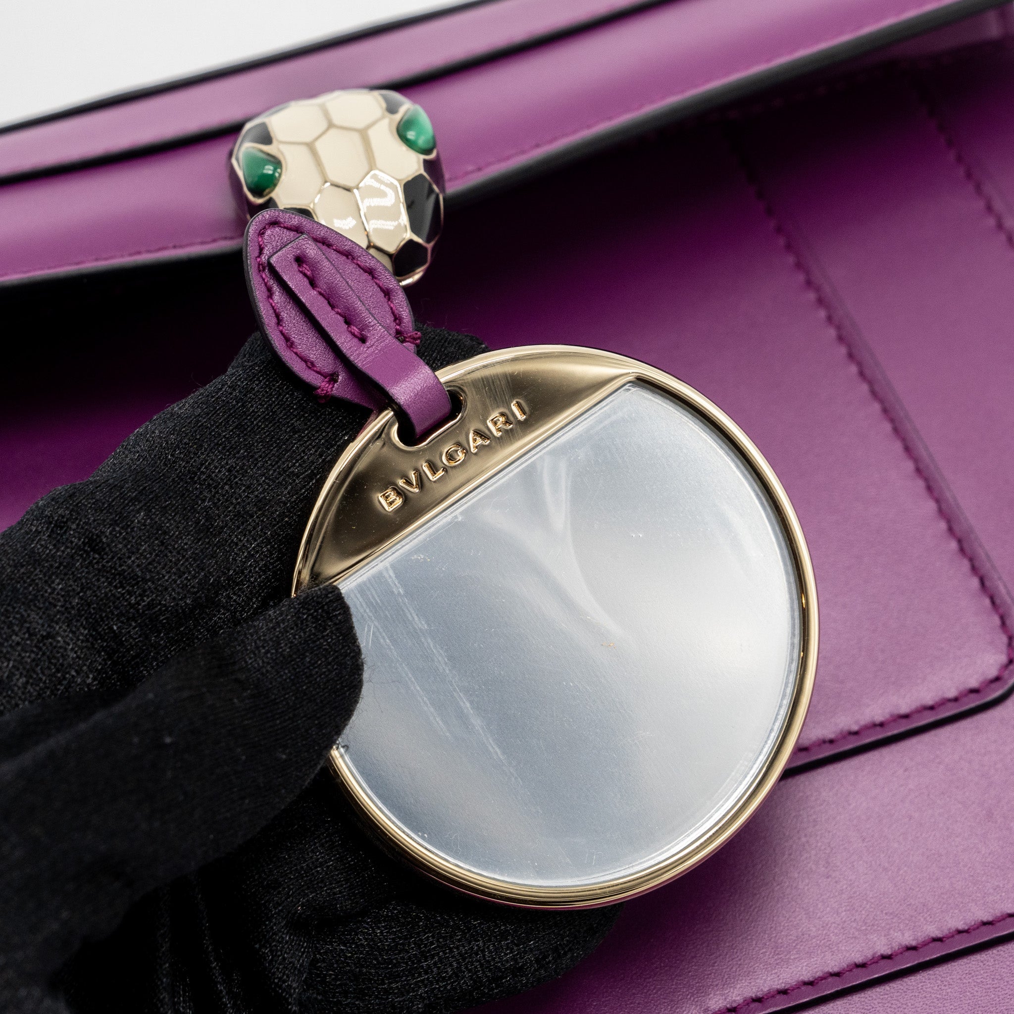 BVLGARI SERPENTI FOREVER  SHOULDER BAG CALFSKIN PURPLE LGHW