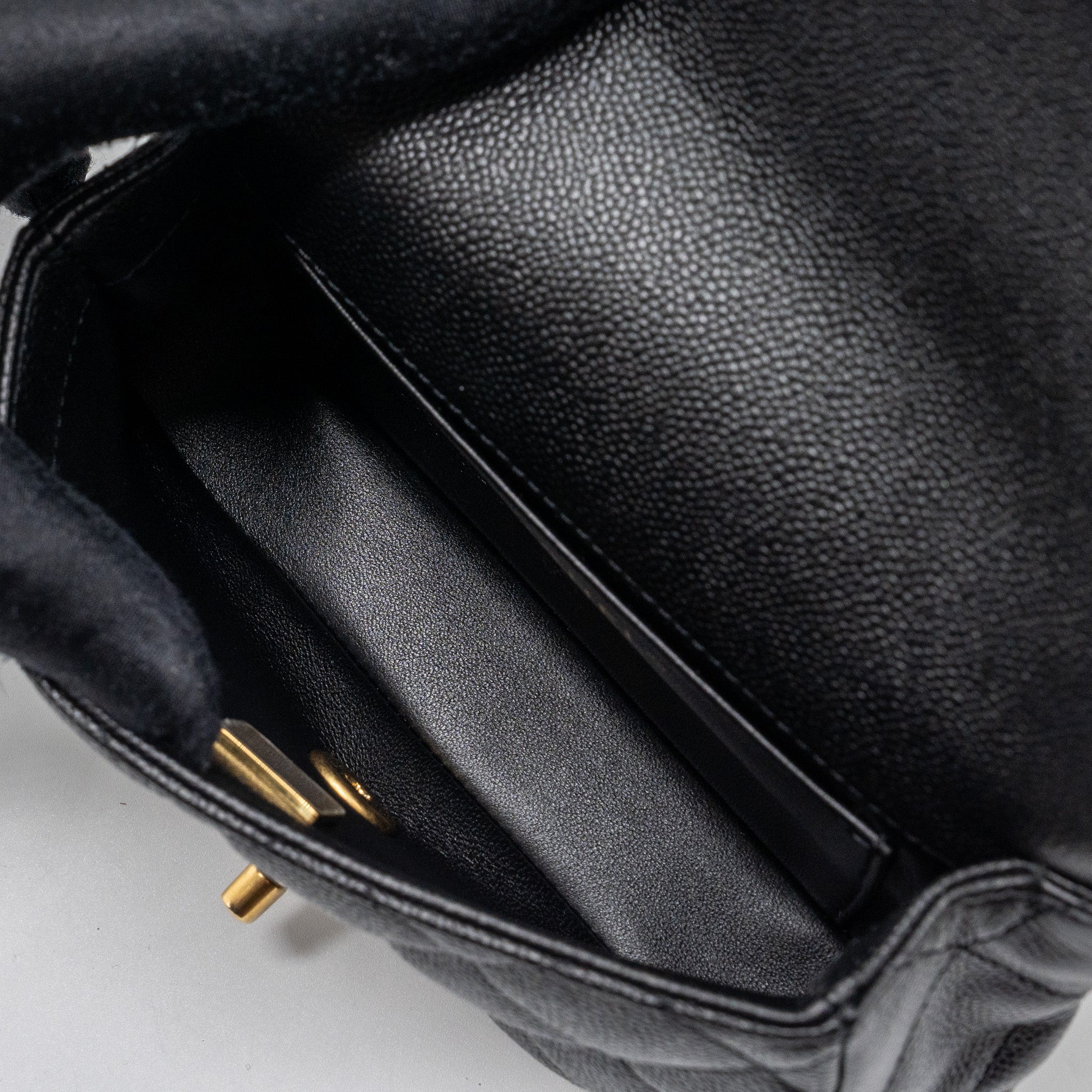 CHANEL 23P MINI COCO LOVE FLAP BAG CAVIAR BLACK GHW(MICROCHIP)