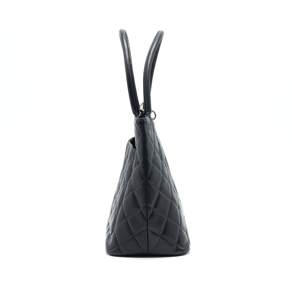 CHANEL VINTAG MEDALLION TOTE BAG CAVIAR BLACK SHW