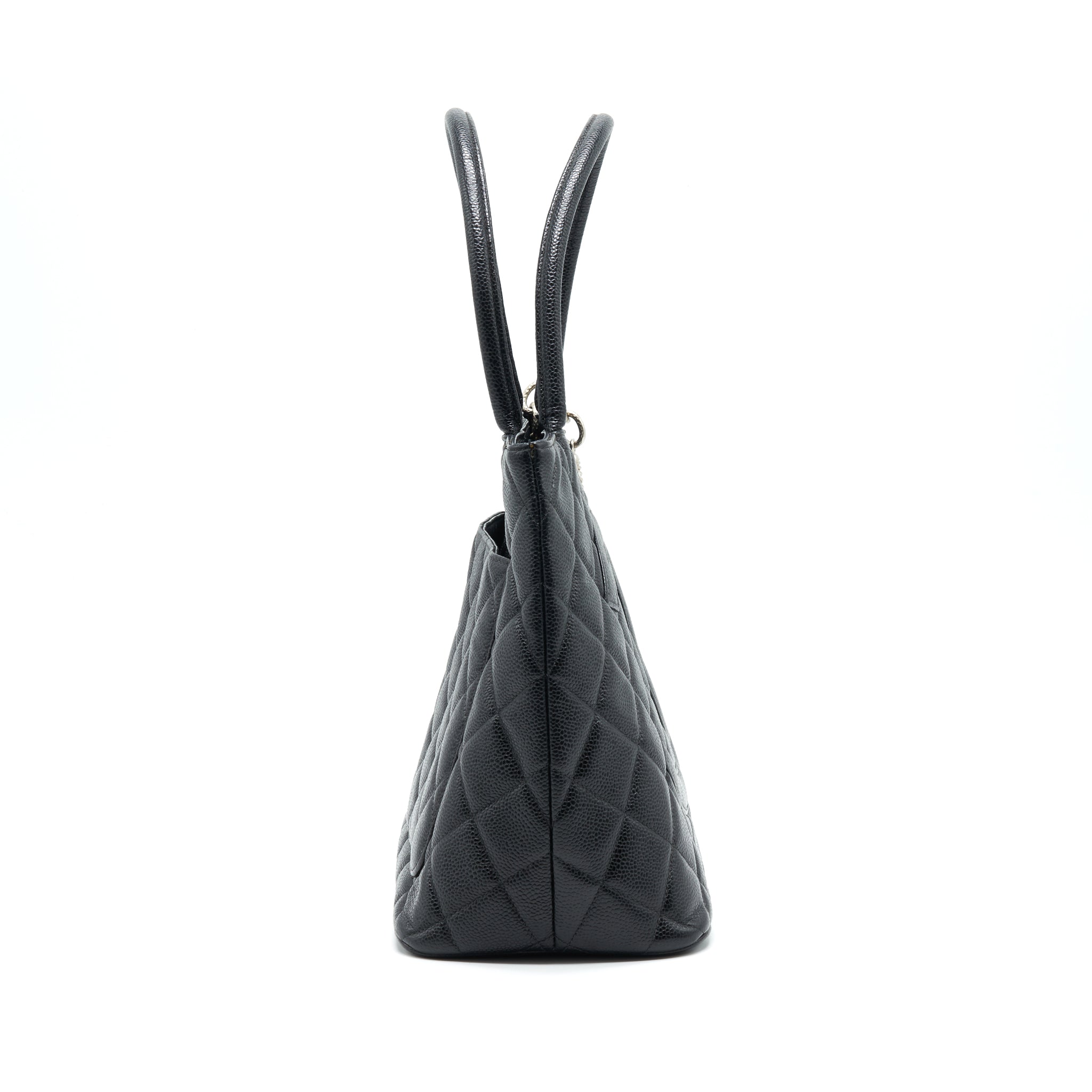 CHANEL VINTAG MEDALLION TOTE BAG CAVIAR BLACK SHW