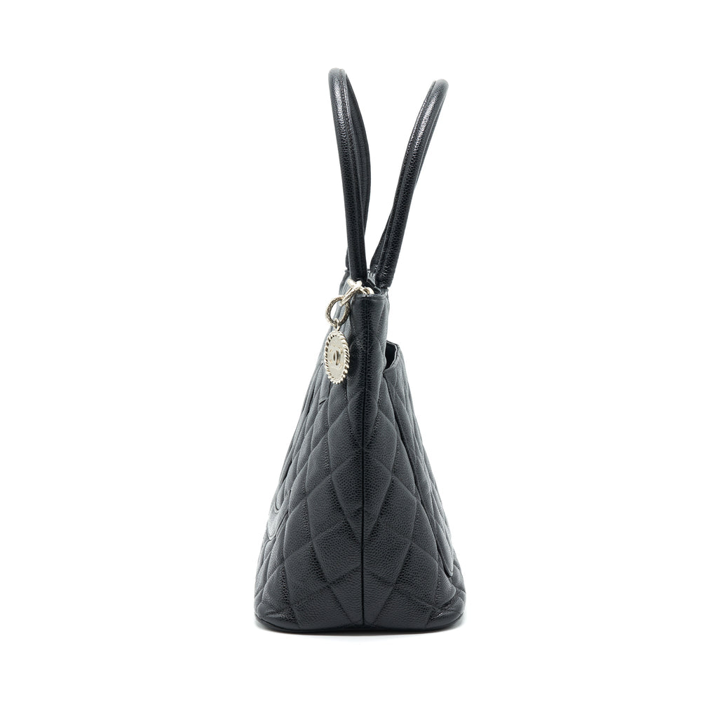 CHANEL VINTAG MEDALLION TOTE BAG CAVIAR BLACK SHW