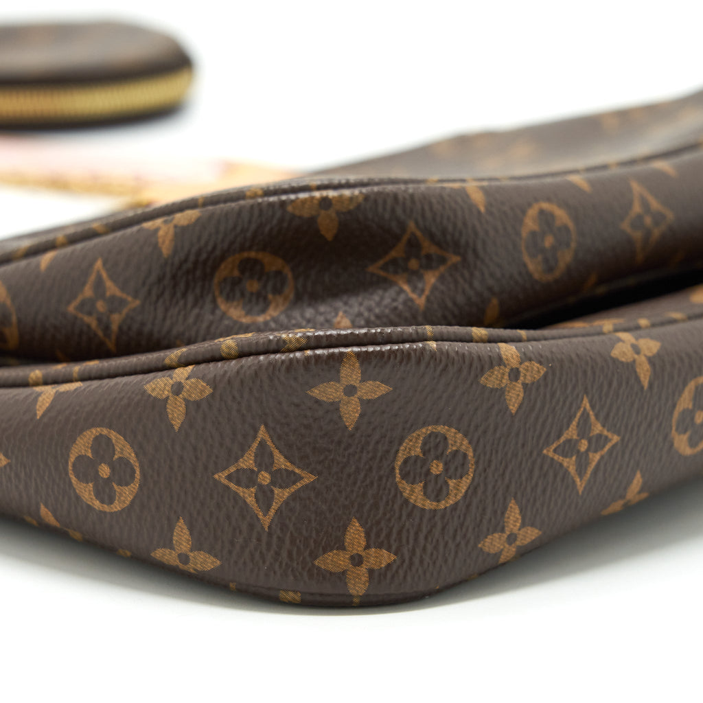 LOUIS VUITTON MULTI POCHETTE ACCESSORIES PINK STRAP MONOGRAM CANVAS GHW