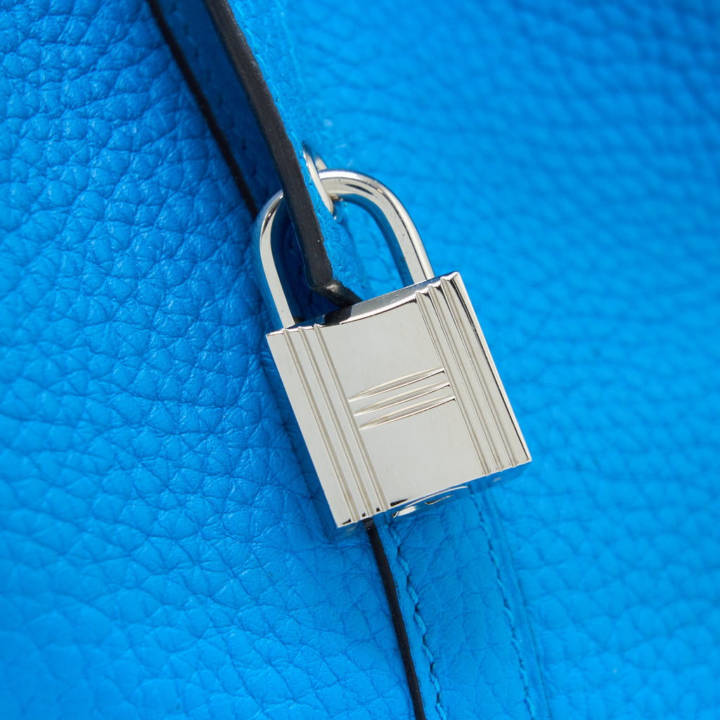 HERMES PICOTIN 22 LOCK BAG CLEMENCE T7 BLUE HYDRA SHW