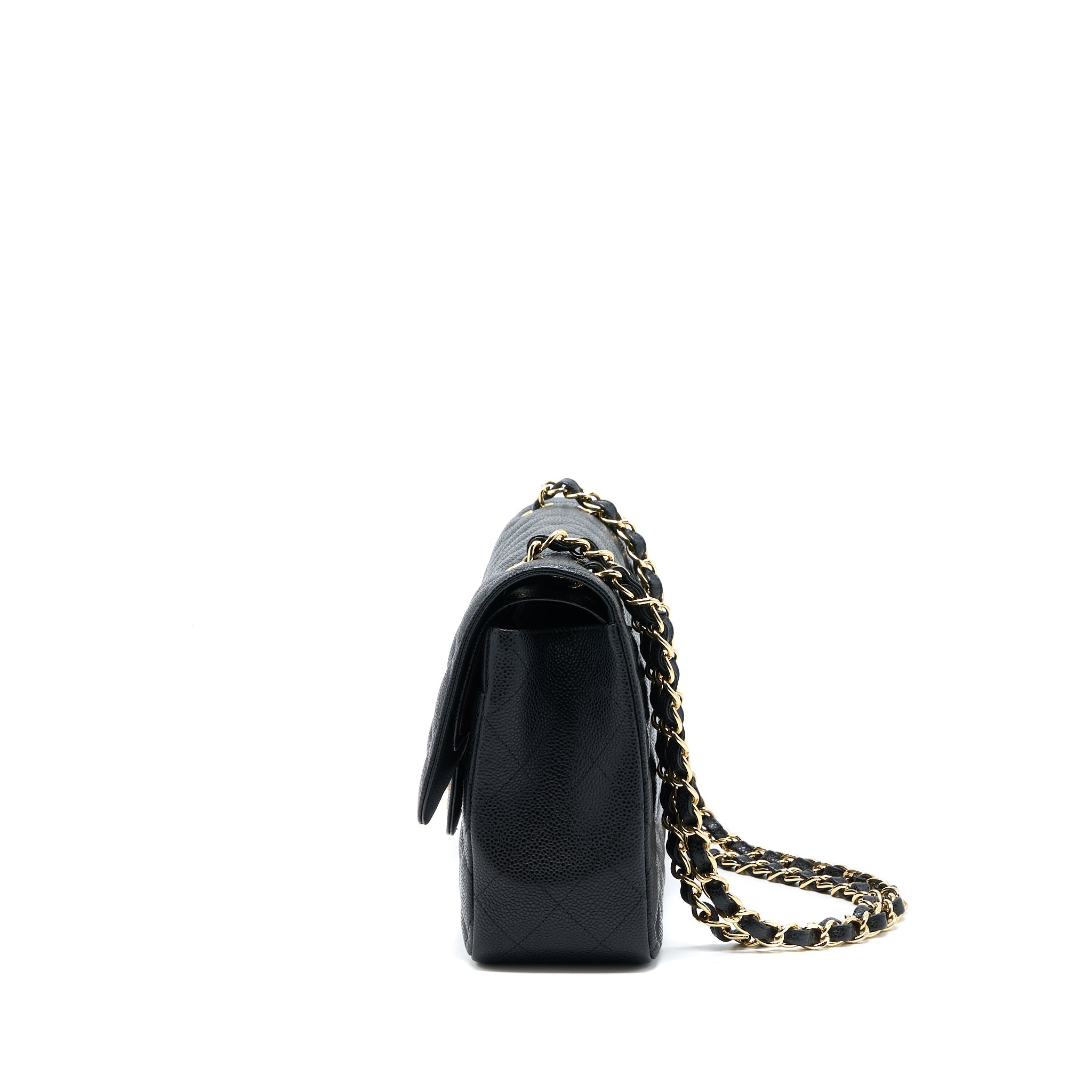CHANEL JUMBO CLASSIC DOUBLE FLAP BAG CAVIAR BLACK GHW