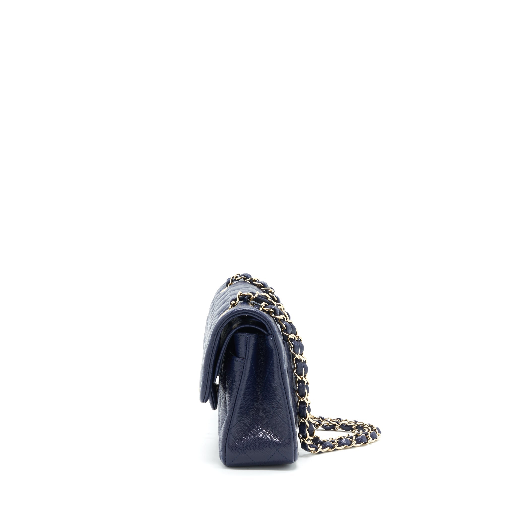 CHANEL SMALL CLASSIC FLAP BAG CAVIAR DARK BLUE LGHW