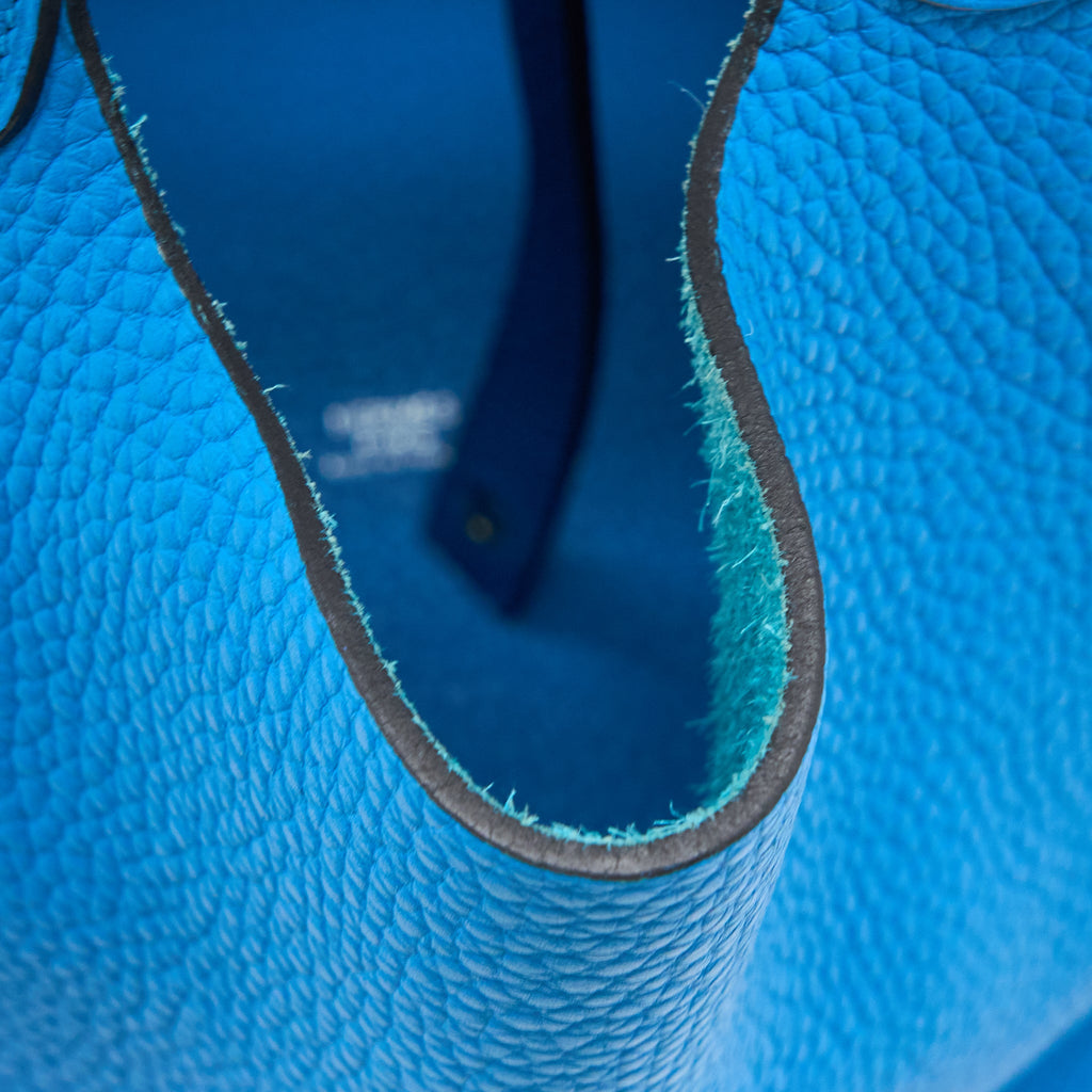 HERMES PICOTIN 22 LOCK BAG CLEMENCE T7 BLUE HYDRA SHW