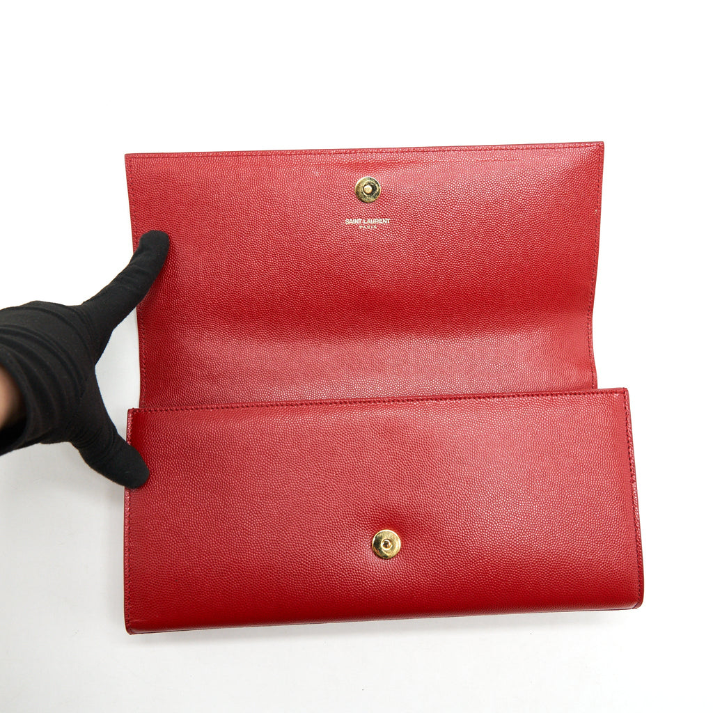 SAINT LAURENT/YSL CLUTCH CAVIAR RED GHW