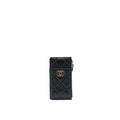 CHANEL 19 PHONE AND CARD HOLDER LAMBSKIN QUILTED BLACK