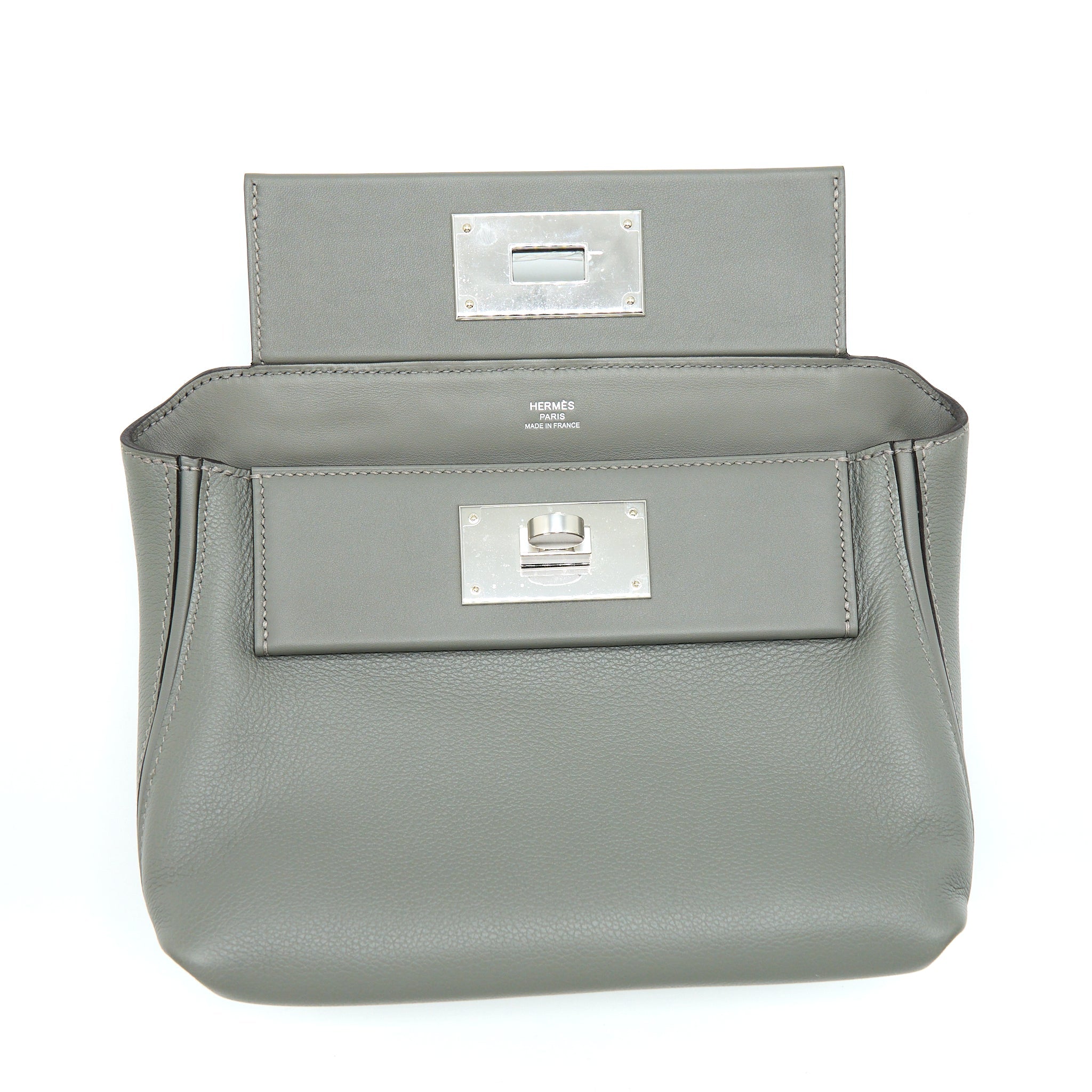 HERMES MINI 24/24 2424 - 21 EVERCOLOR / SWIFT GRIS MEYER SHW