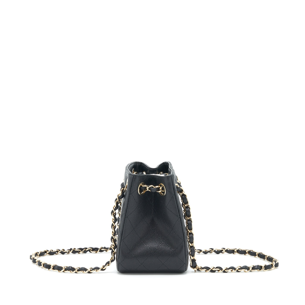 CHANEL 22S BUCKET BAG CAVIAR BLACK LGHW (MICROCHIP)