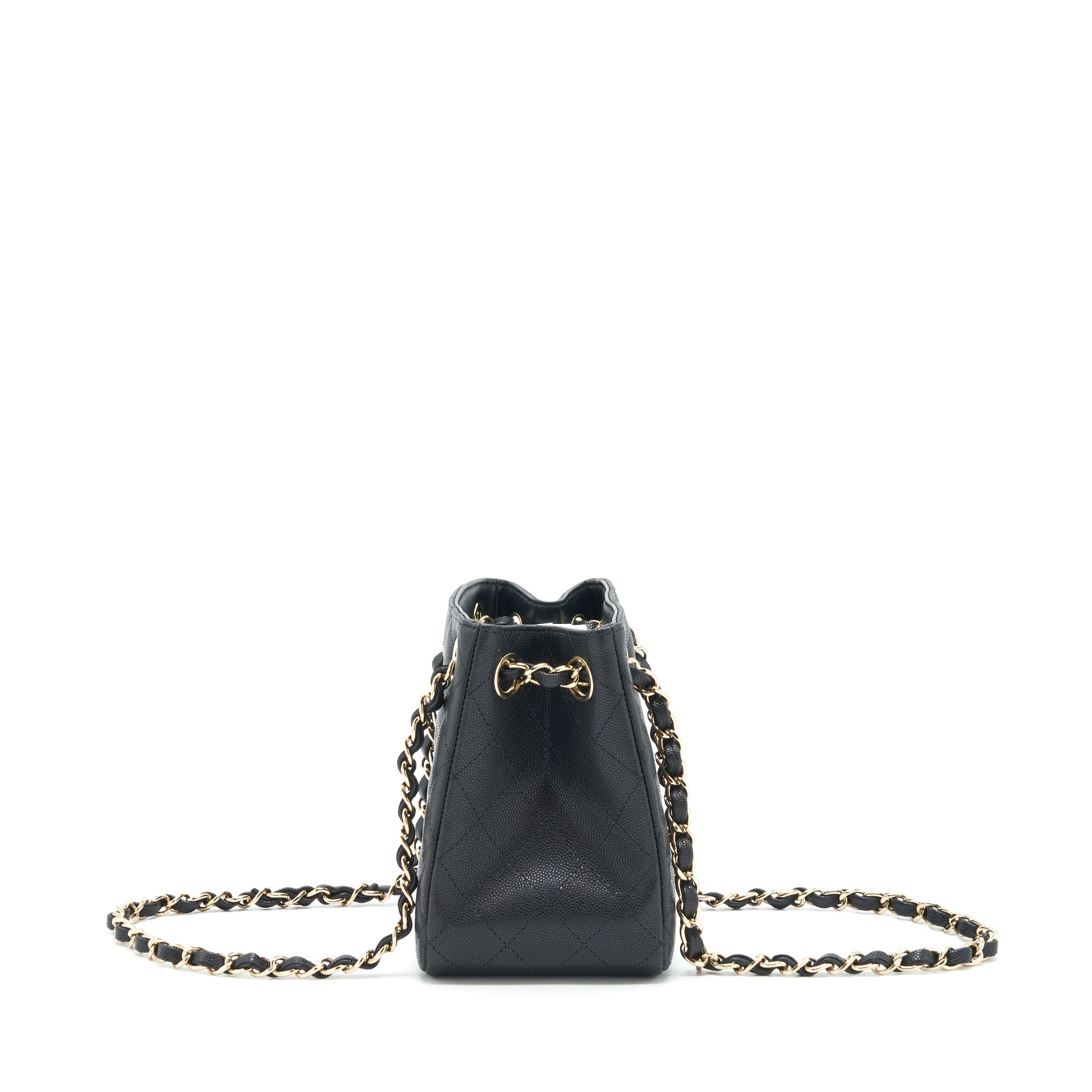 CHANEL 22S BUCKET BAG CAVIAR BLACK LGHW (MICROCHIP)